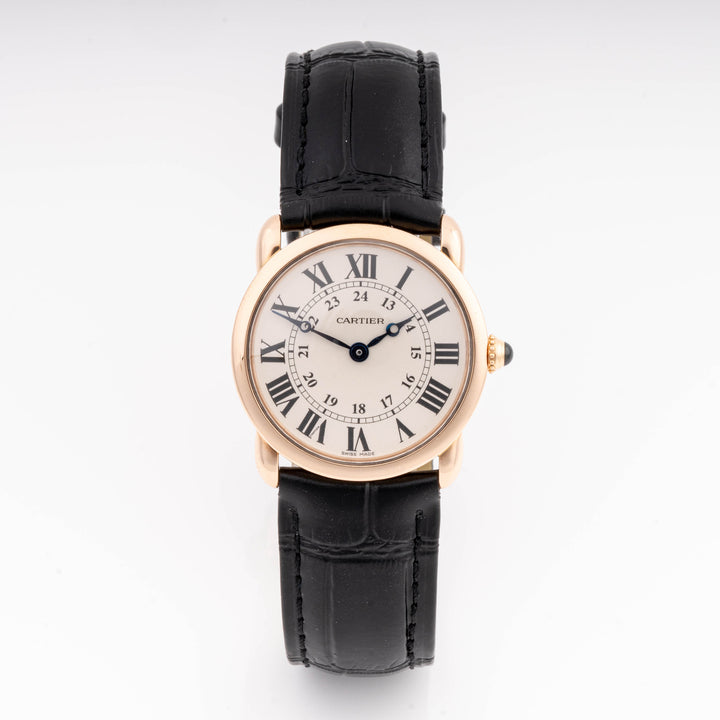 Cartier Ronde Louis 29 mm Rose Gold 2886 Off-white  Dial | Roman Numerals hour markers, Smooth bezel