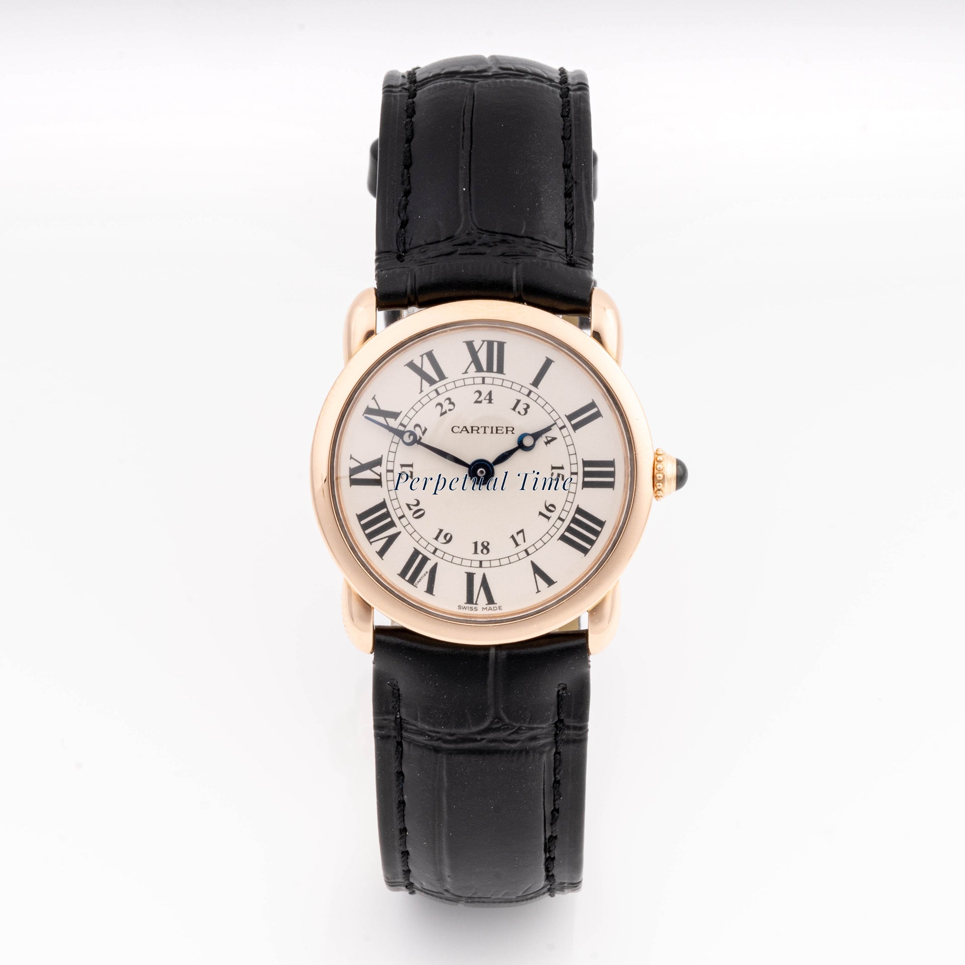 Cartier Ronde Louis 29 mm Rose Gold 2886 Off-white  Dial | Roman Numerals hour markers, Smooth bezel