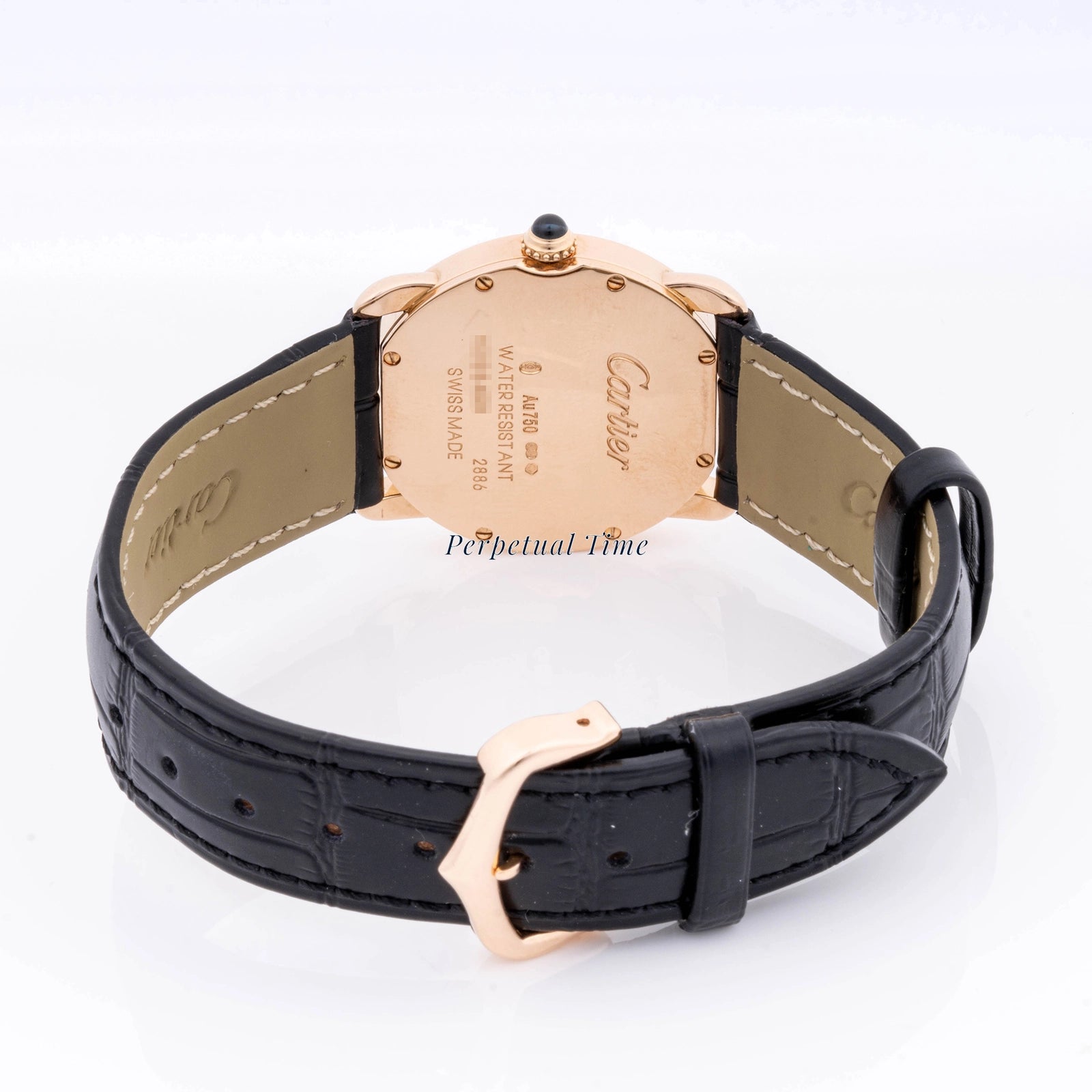 Cartier Ronde Louis Silver Roman Dial on Leather Strap W6800151