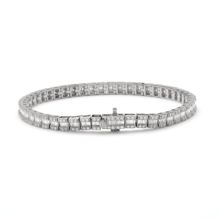 14KW 4.30CTW BAGUETTE DIAMOND SQUARE CLUSTER