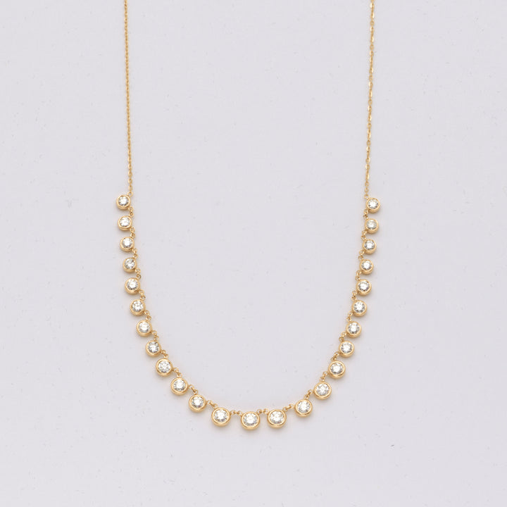 14KY 1.85CTW DIAMOND LOOSE BEZEL SET NECKLACE