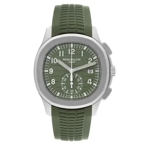 Patek Philippe Aquanaut White Gold 42.2mm 5968G-010 | Green Dial | Green Rubber Band