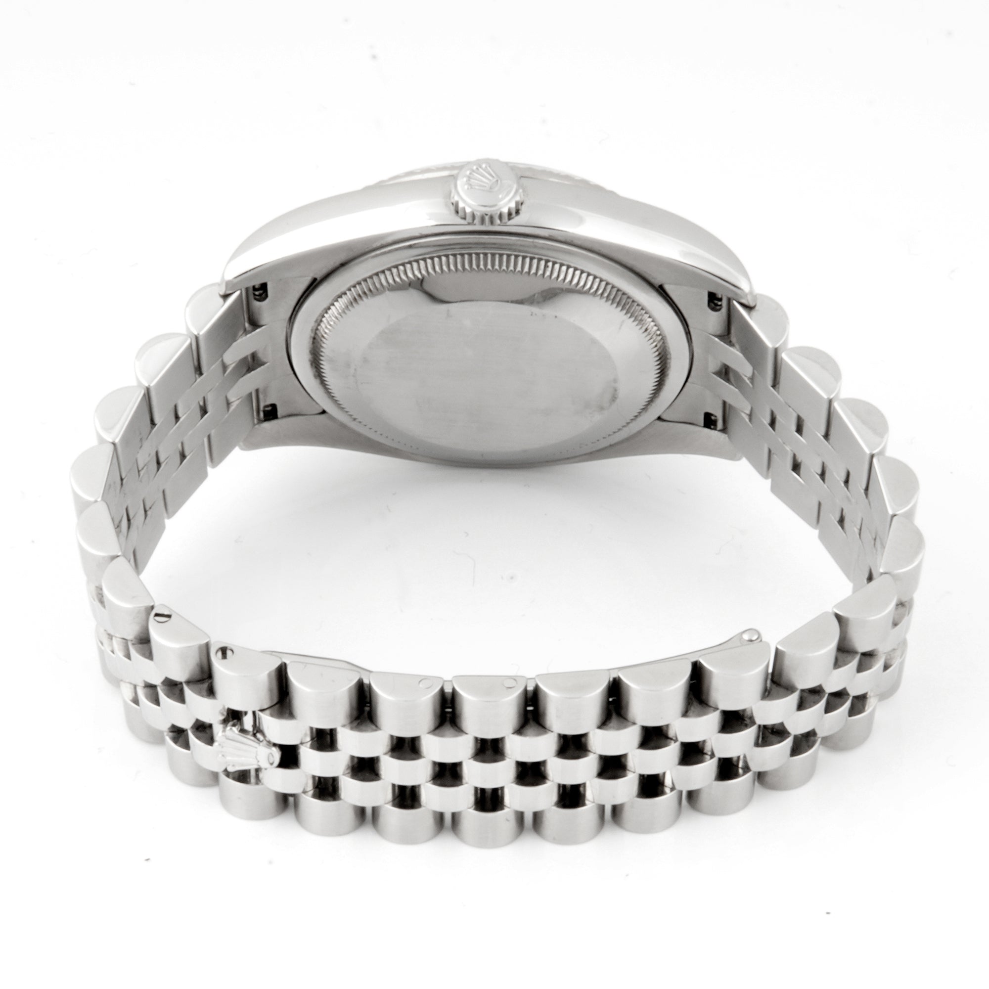 Rolex Datejust 36mm Stainless Steel & White Gold 116234 Black Dial | Index hour markers, Fluted bezel