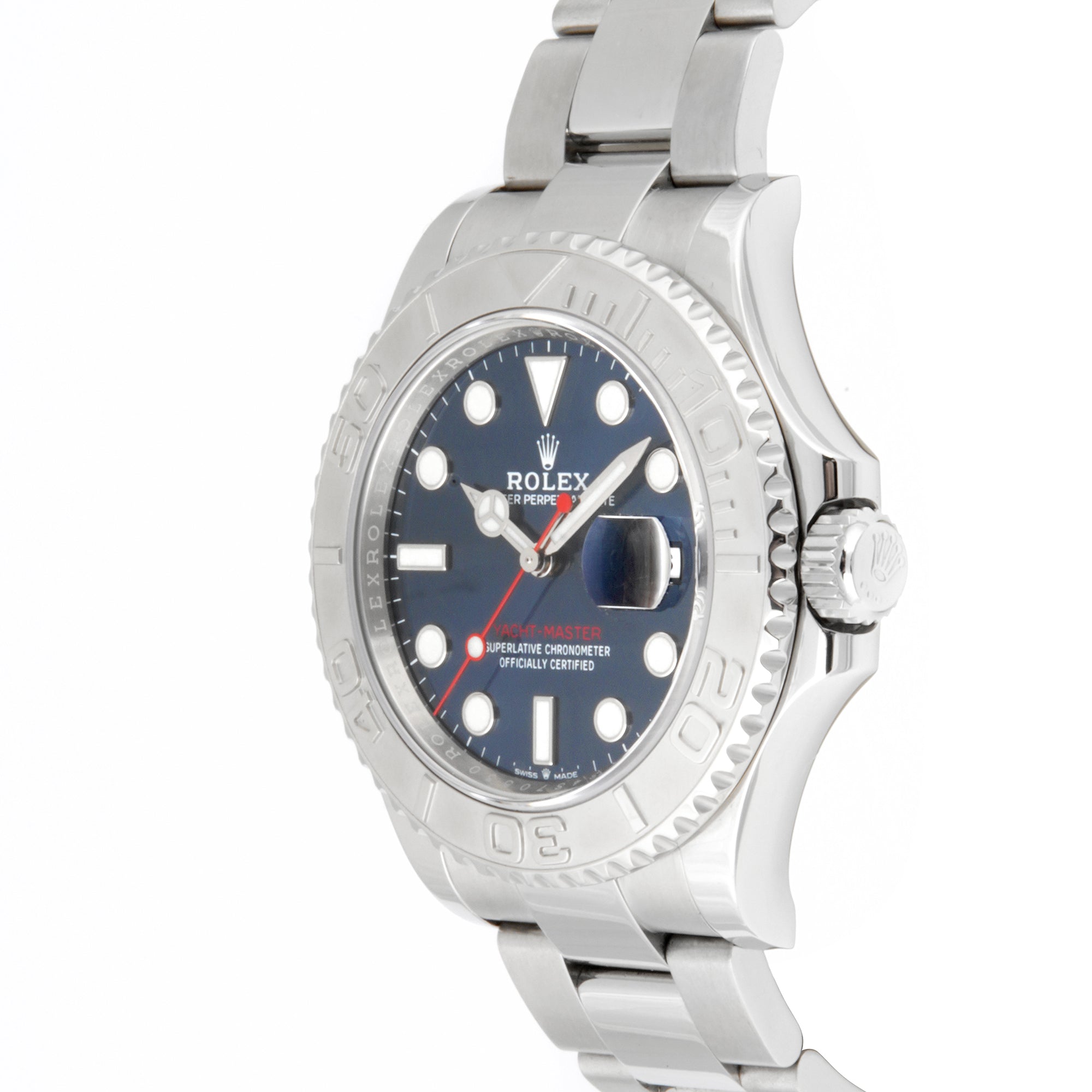 Rolex Yacht-Master 40mm Stainless Steel & Platinum 126622 Blue Dial | Luminous Round & Index hour markers, Rotatable bezel