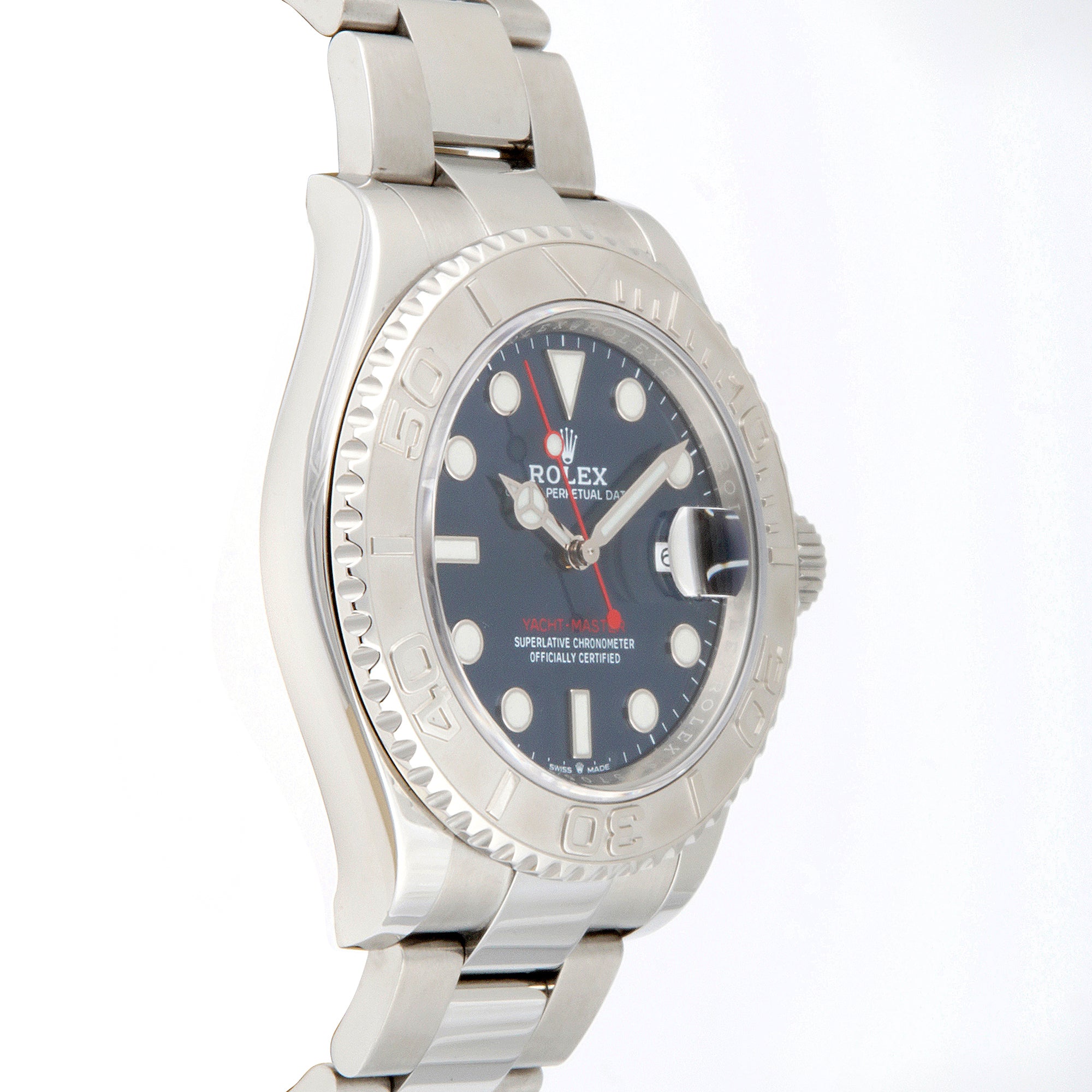 Rolex Yacht-Master 40mm Stainless Steel & Platinum 126622 Blue Dial | Luminous Round & Index hour markers, Rotatable bezel