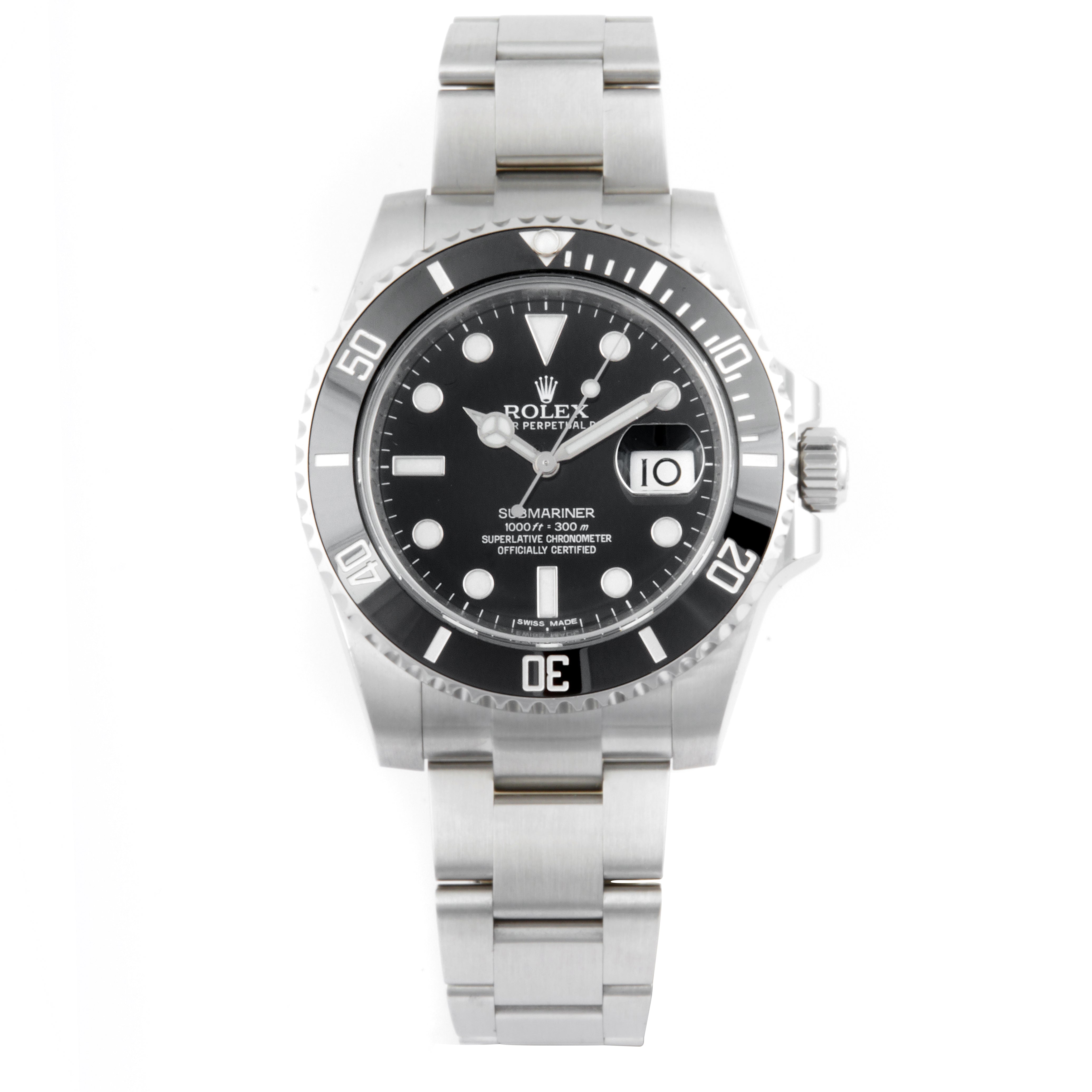 Rolex Submariner Stainless Steel Ceramic Bezel Black Dial on Oyster 116610LN Card 2016