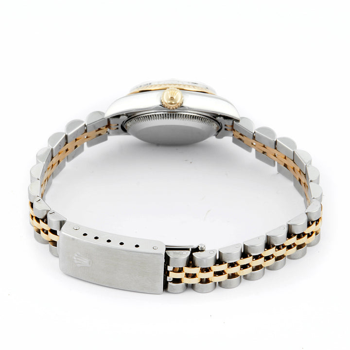 Rolex Datejust 26mm Stainless Steel & Yellow Gold 69173 Champagne Dial | Stick hour markers, Fluted bezel