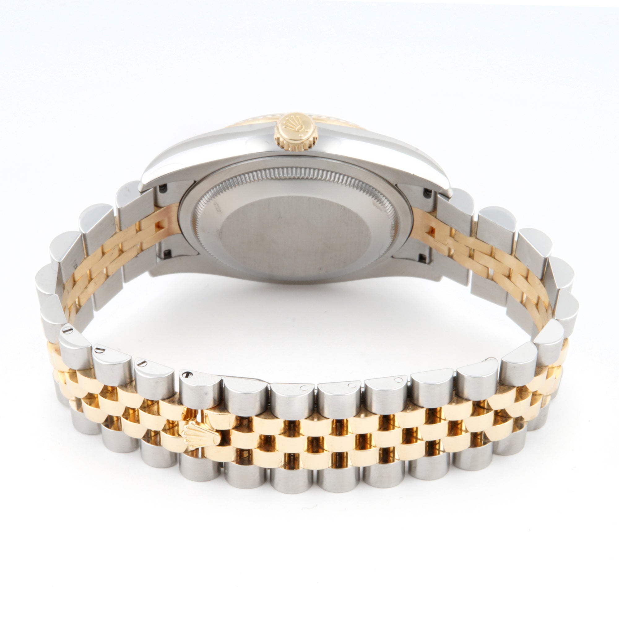 Rolex Datejust 36mm Stainless Steel & Yellow Gold 116233 Champagne Dial | Roman Numerals hour markers, Fluted bezel