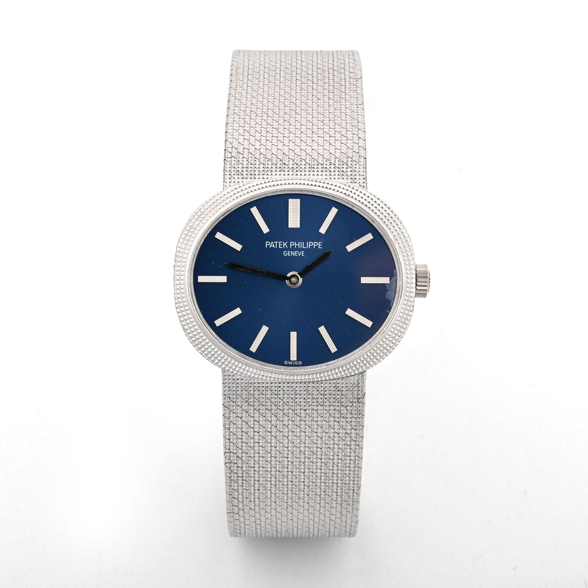 Patek Philippe Golden Ellipse 3581 Blue Dial, Mesh Bracelet