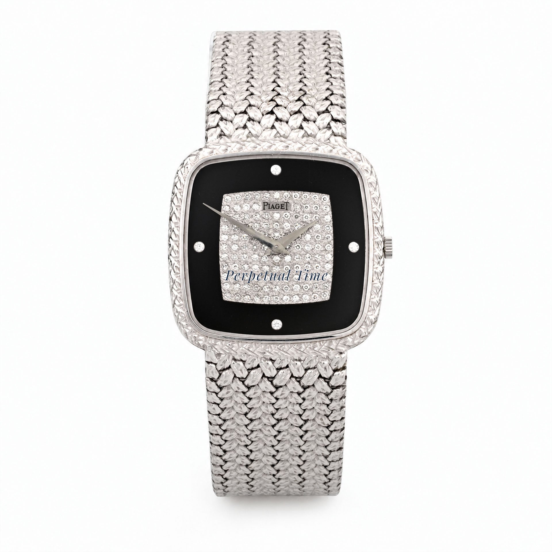 Piaget Tradition 18K White Gold Black Onyx Pavé Diamond 9771 D2
