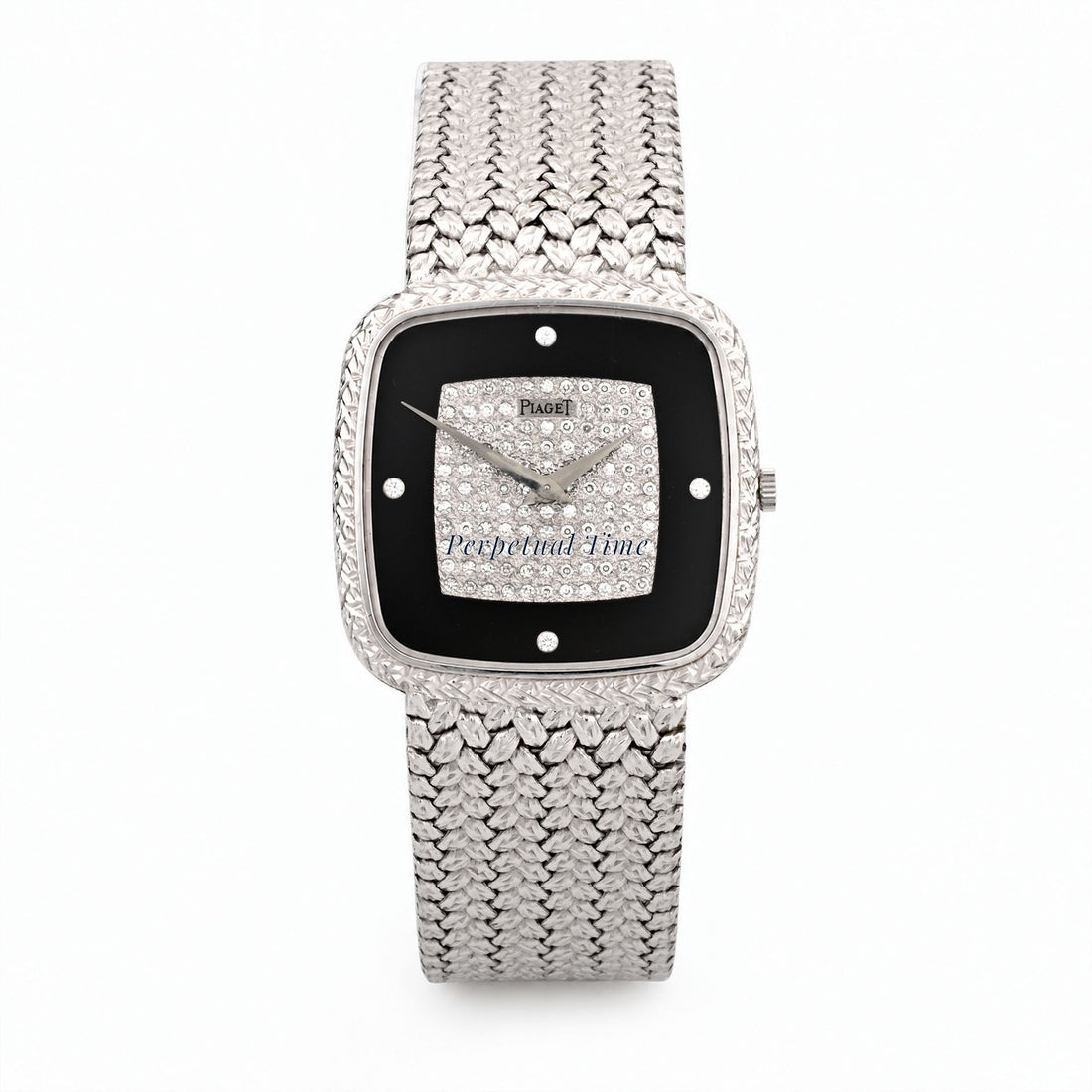 Piaget Tradition 18K White Gold Black Onyx Pavé Diamond 9771 D2