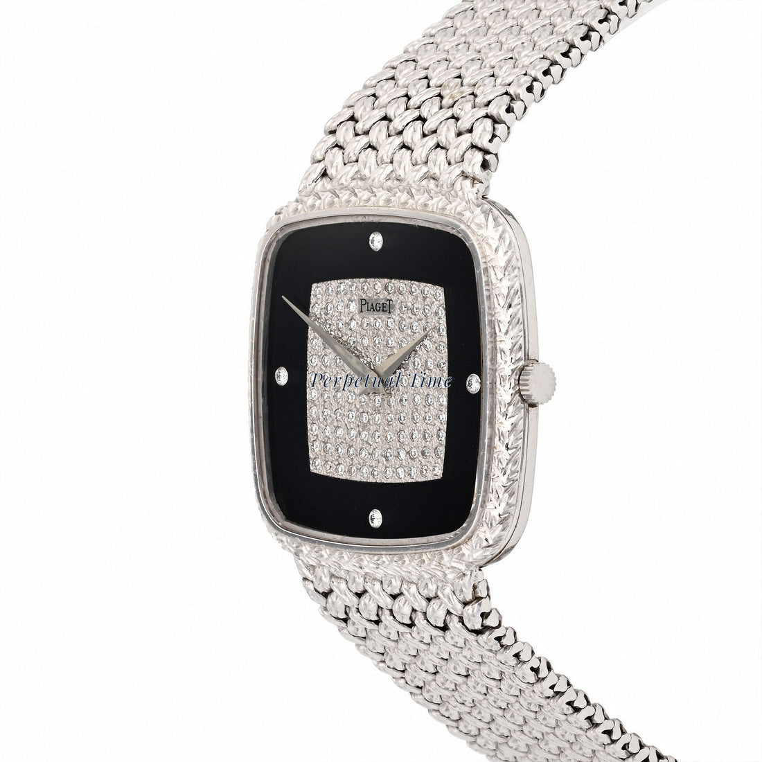 Piaget Tradition 18K White Gold Black Onyx Pavé Diamond 9771 D2