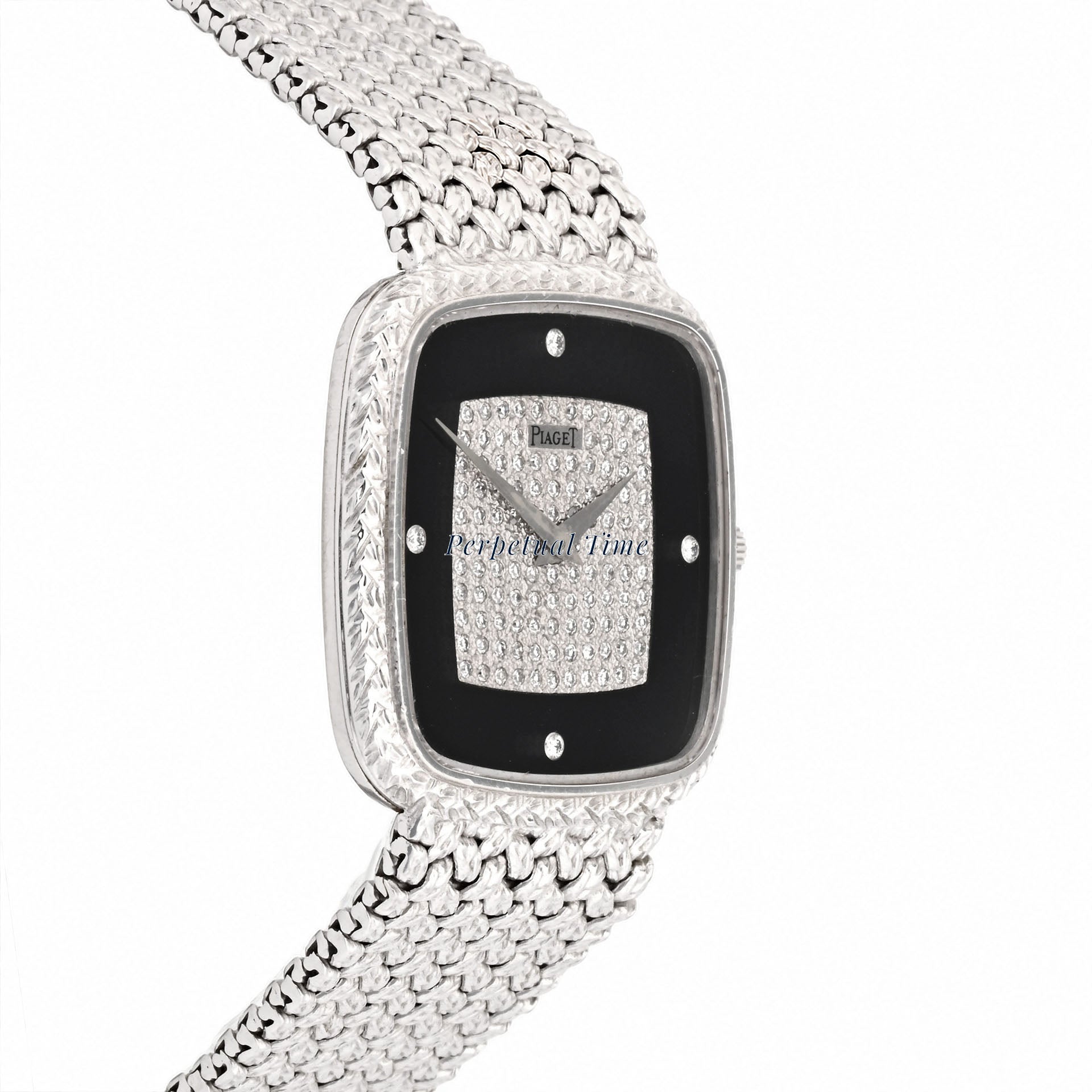 Piaget Tradition 18K White Gold Black Onyx Pavé Diamond 9771 D2