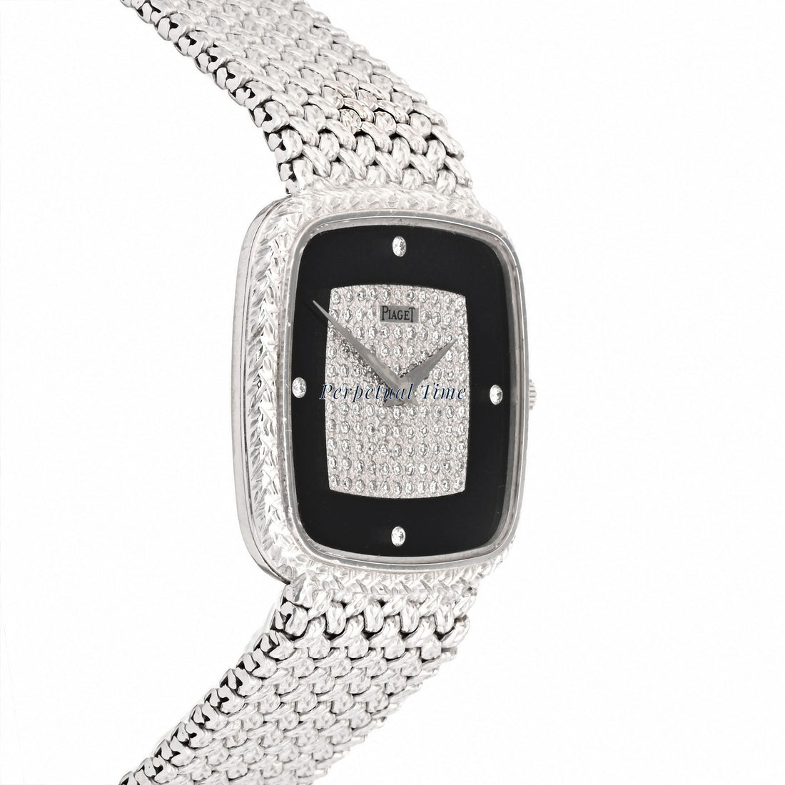 Piaget Tradition 18K White Gold Black Onyx Pavé Diamond 9771 D2