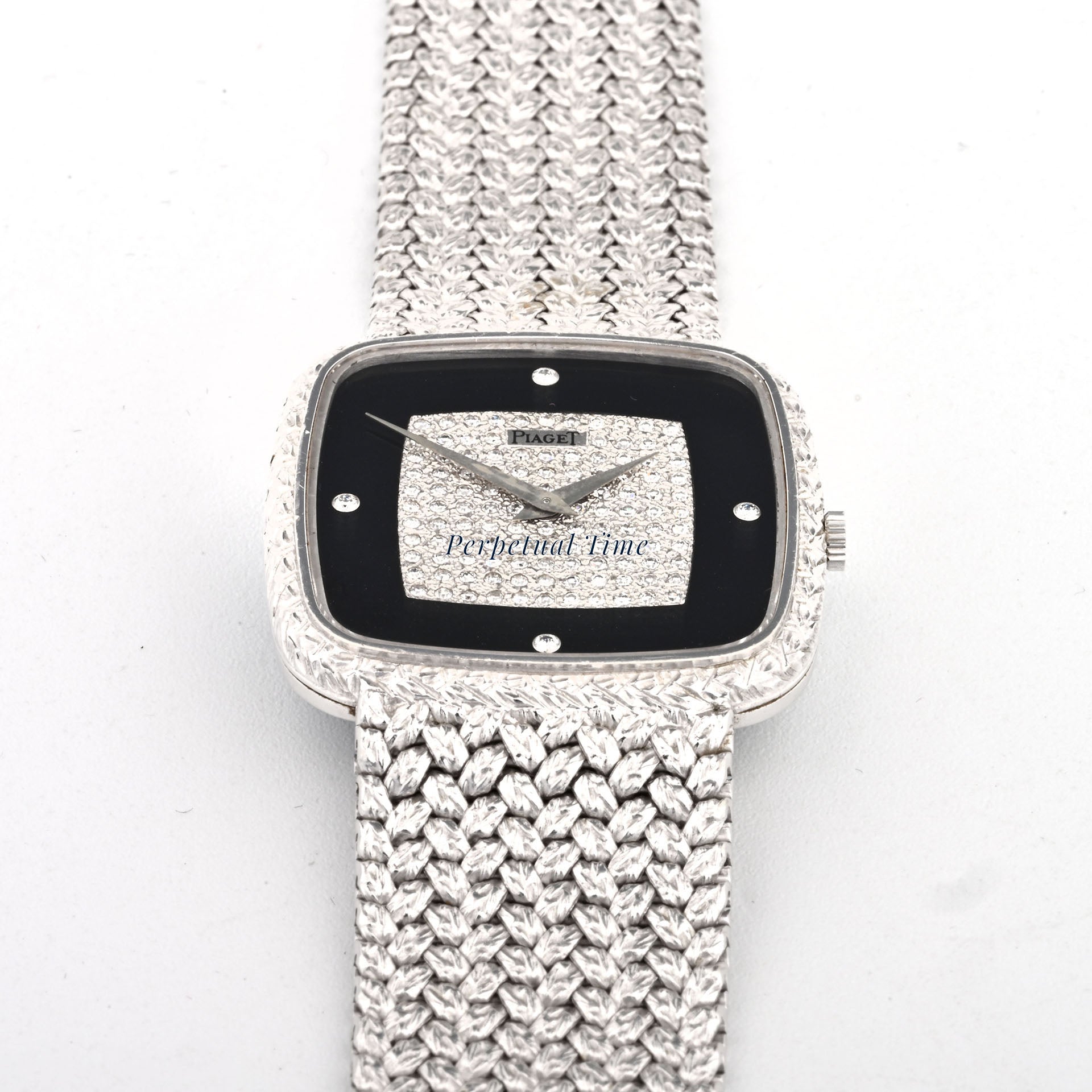 Piaget Tradition 18K White Gold Black Onyx Pavé Diamond 9771 D2