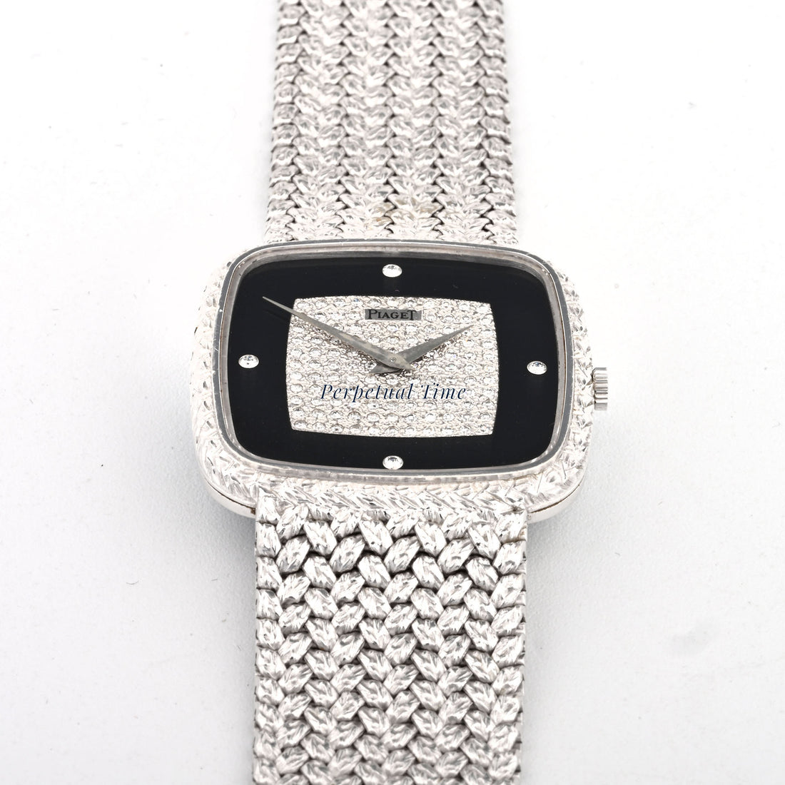 Piaget Tradition 18K White Gold Black Onyx Pavé Diamond 9771 D2