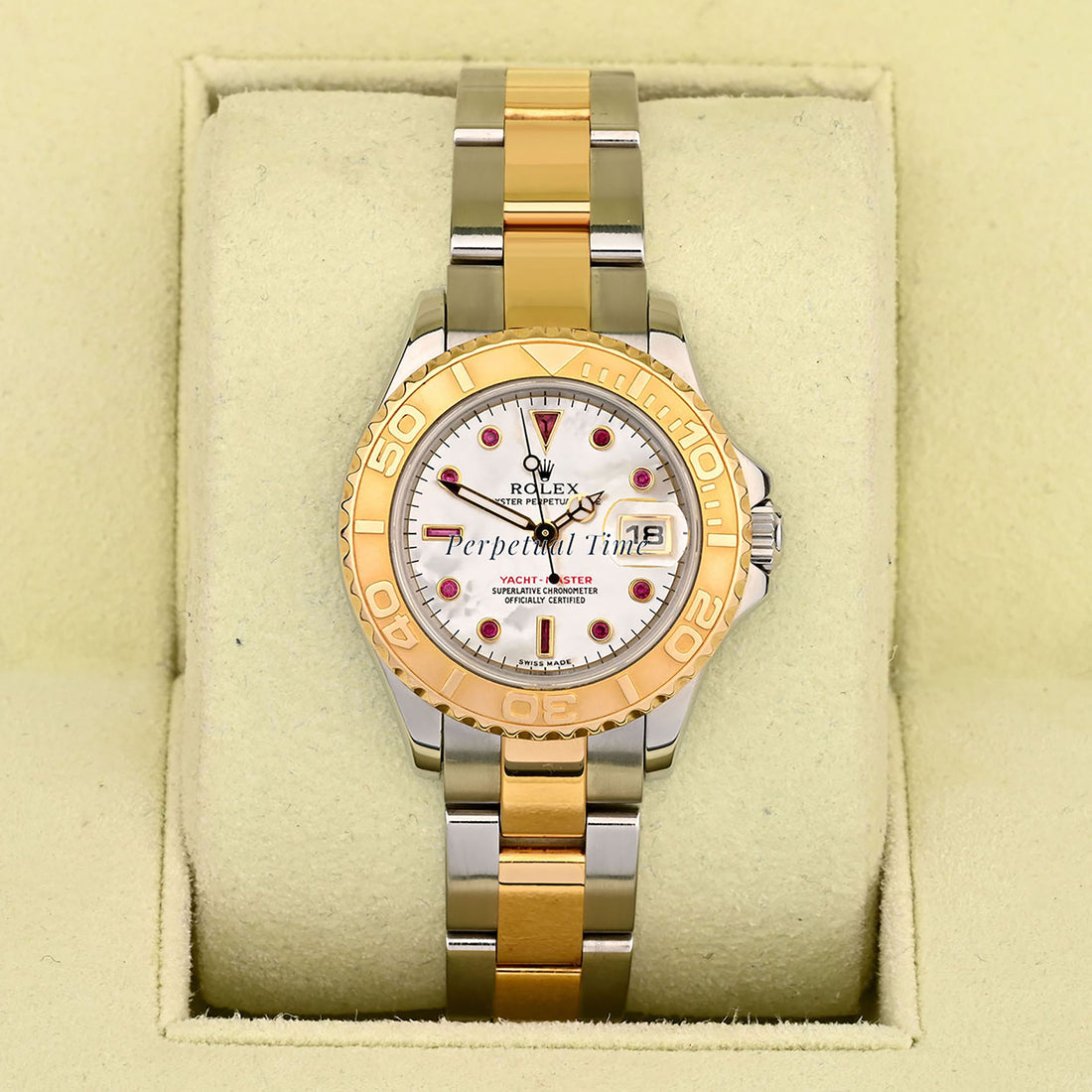 Rolex Yacht-Master 29mm White MOP Ruby Dial 169623