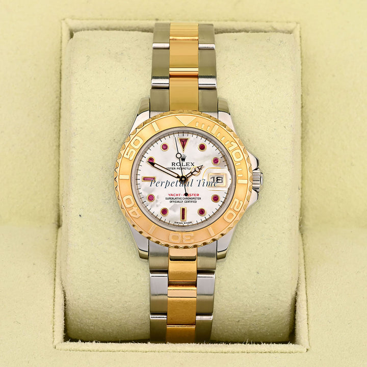 Rolex Yacht-Master 29mm White MOP Ruby Dial 169623
