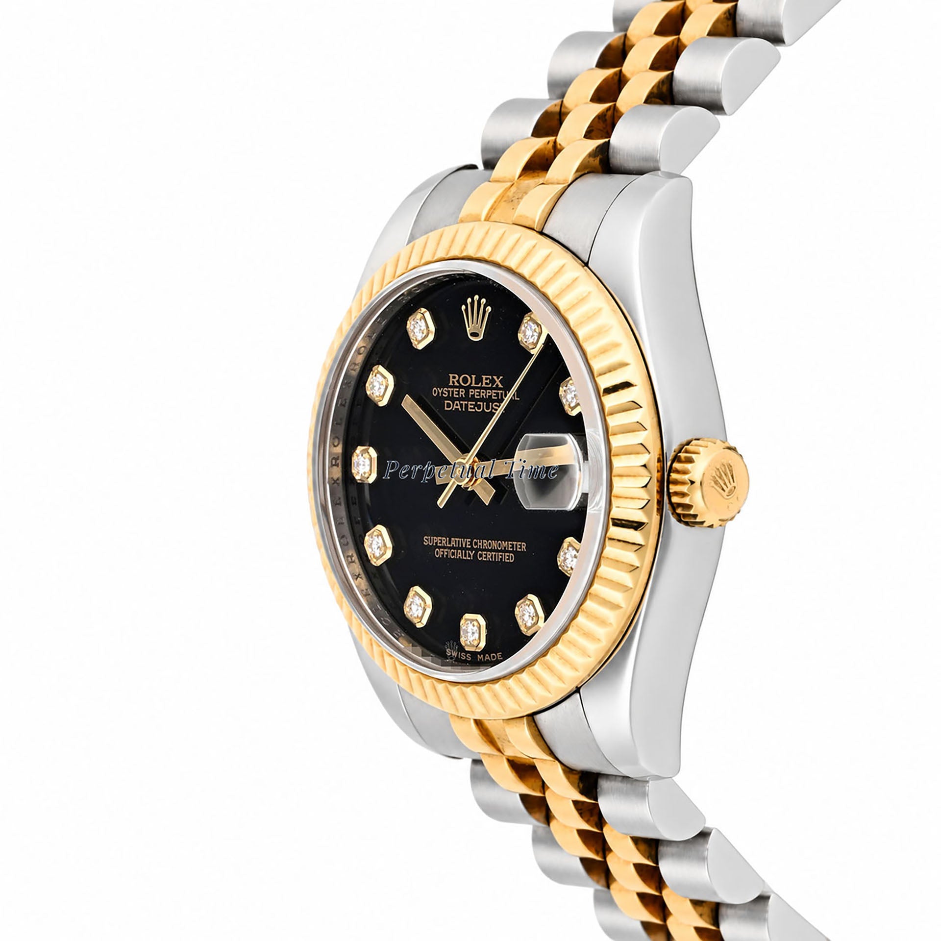 Rolex Datejust 31mm Black Diamond Dial 178273 Two Tone Jubilee Band Card 2013