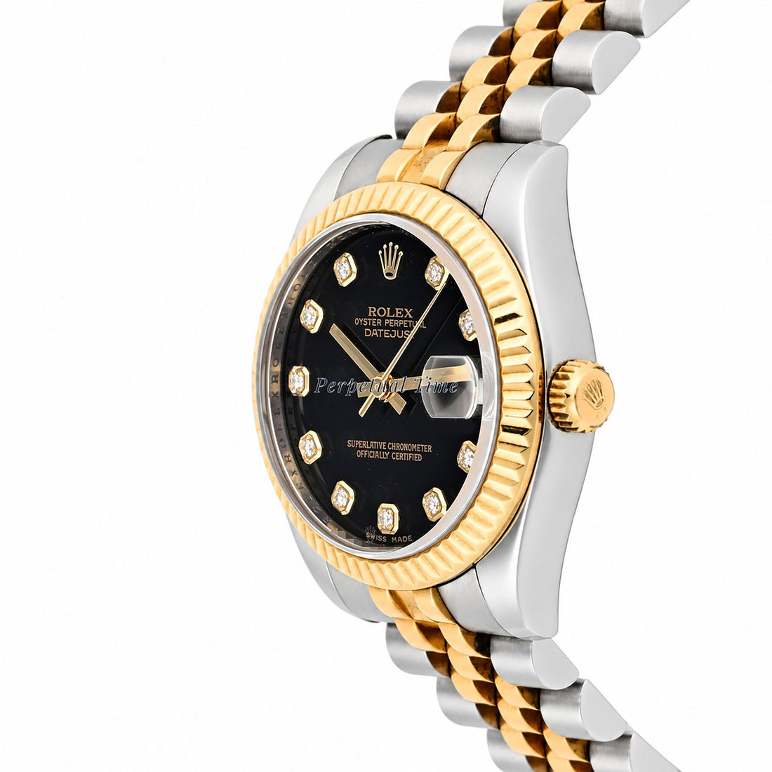 Rolex Datejust 31mm Black Diamond Dial 178273 Two Tone Jubilee Band Card 2013