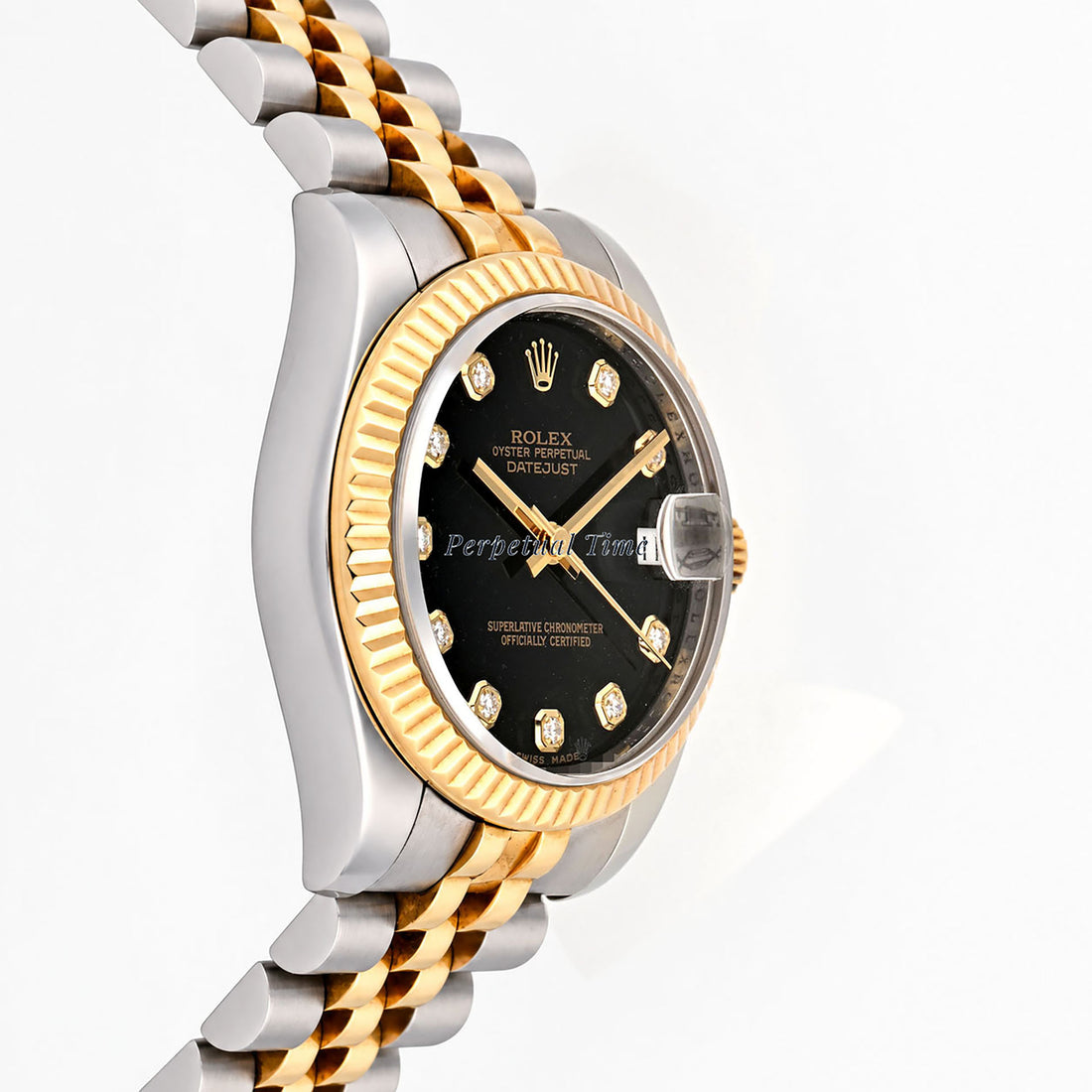 Rolex Datejust 31mm Black Diamond Dial 178273 Two Tone Jubilee Band Card 2013