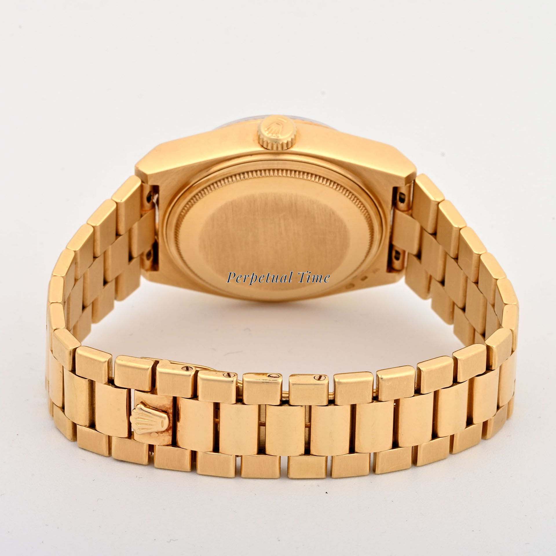 Rolex Day-Date 36mm Oysterquartz Yellow Gold Burlwood Dial 19018