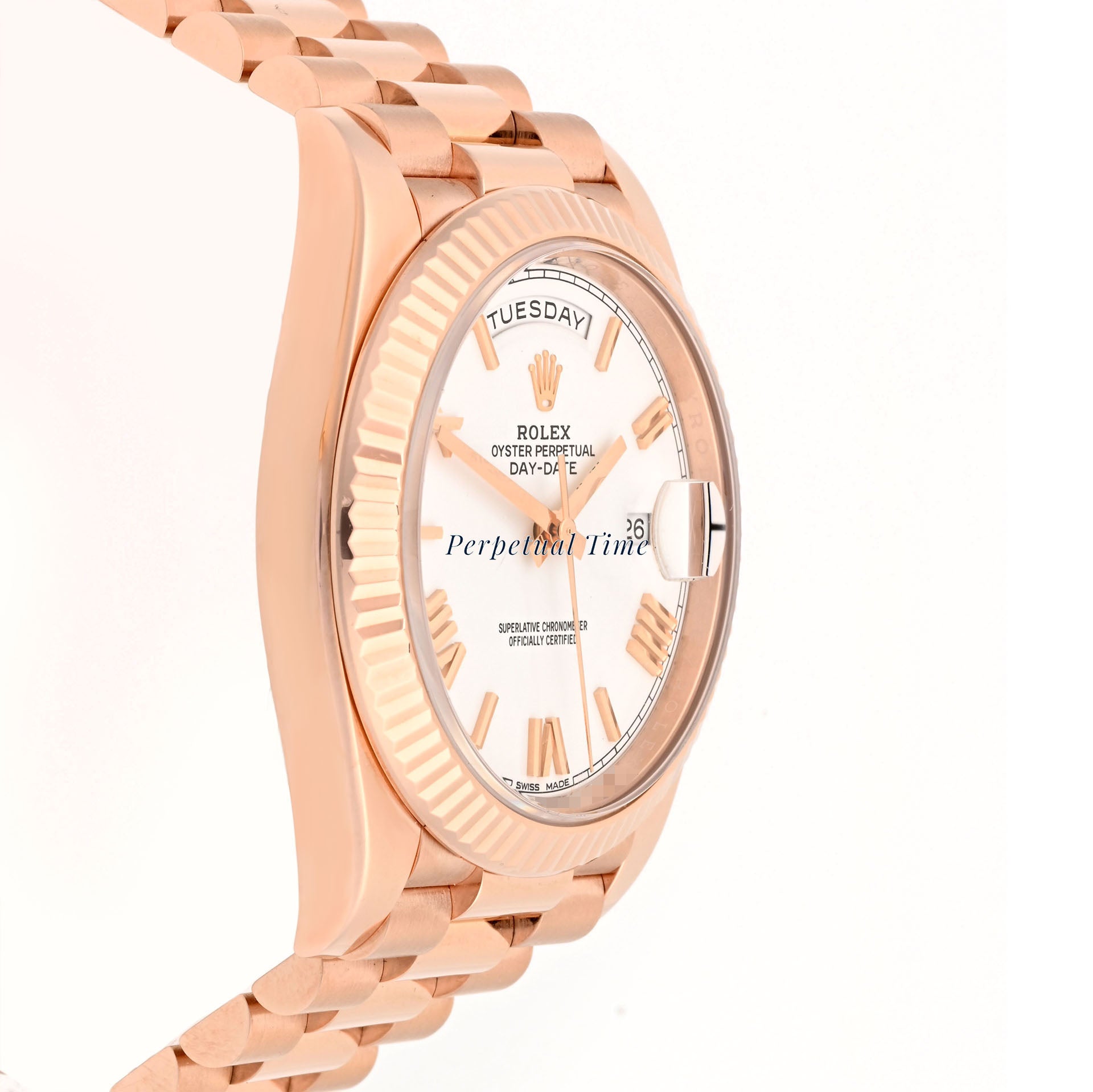 Rolex Day-Date 40mm Rose Gold White Roman Dial 228235 Card 2019