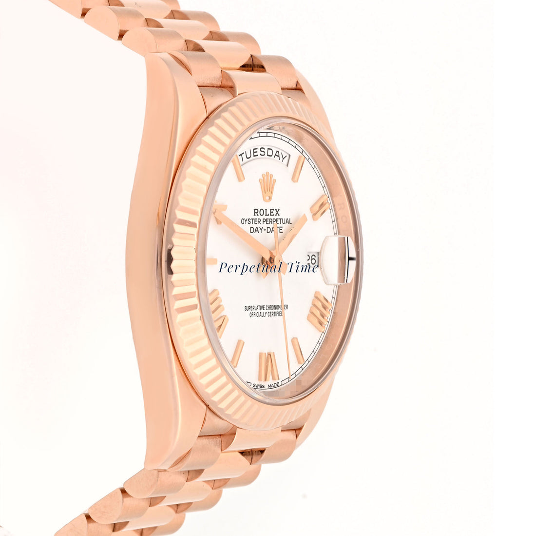 Rolex Day-Date 40mm Rose Gold White Roman Dial 228235 Card 2019