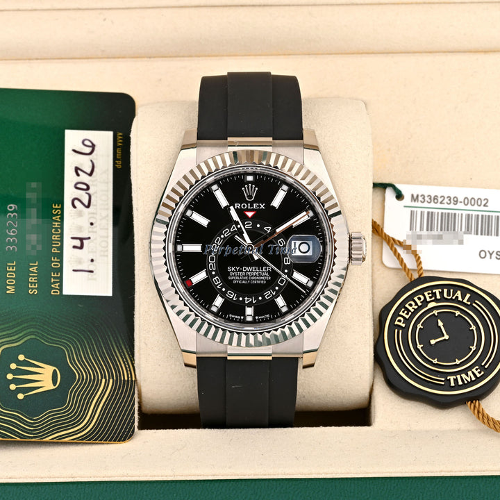 Rolex Sky-Dweller Oyster Flex 42mm White Gold Black Dial 336239 With Card 2026