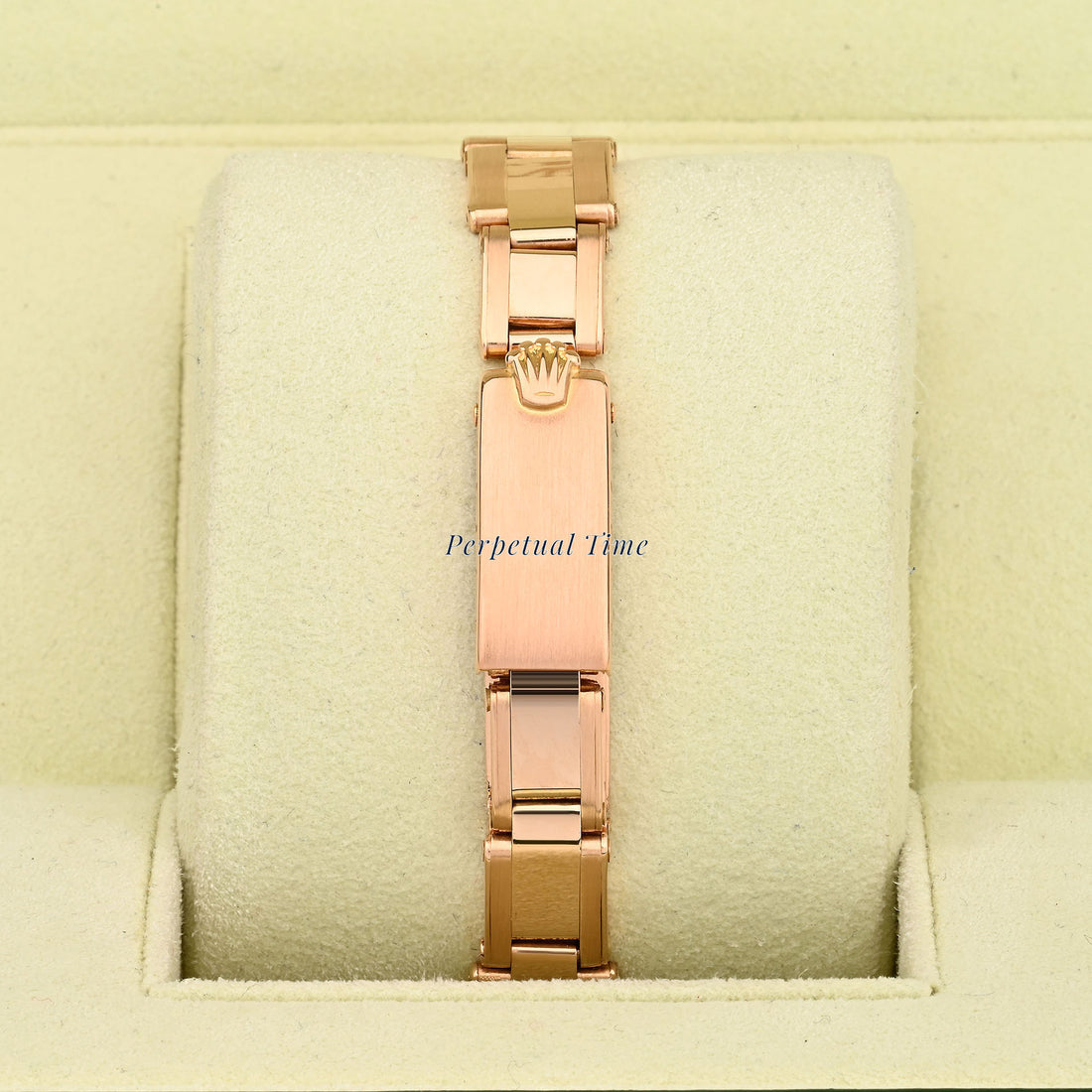 Rolex Oyster Perpetual Date 26mm Rose Gold Silver Dial 6517 Fluted Bezel Riveted Oyster Band