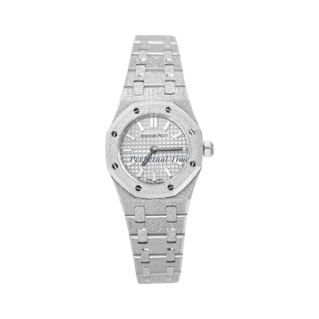 Audemars Piguet Royal Oak Frosted Ladies 67630BA White Gold Silver Stick Dial