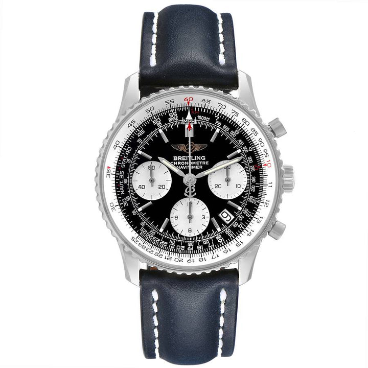 BREITLING NAVITIMER STAINLESS STEEL 42MM A23322 |BLACK DIAL | BLACK STRAP |