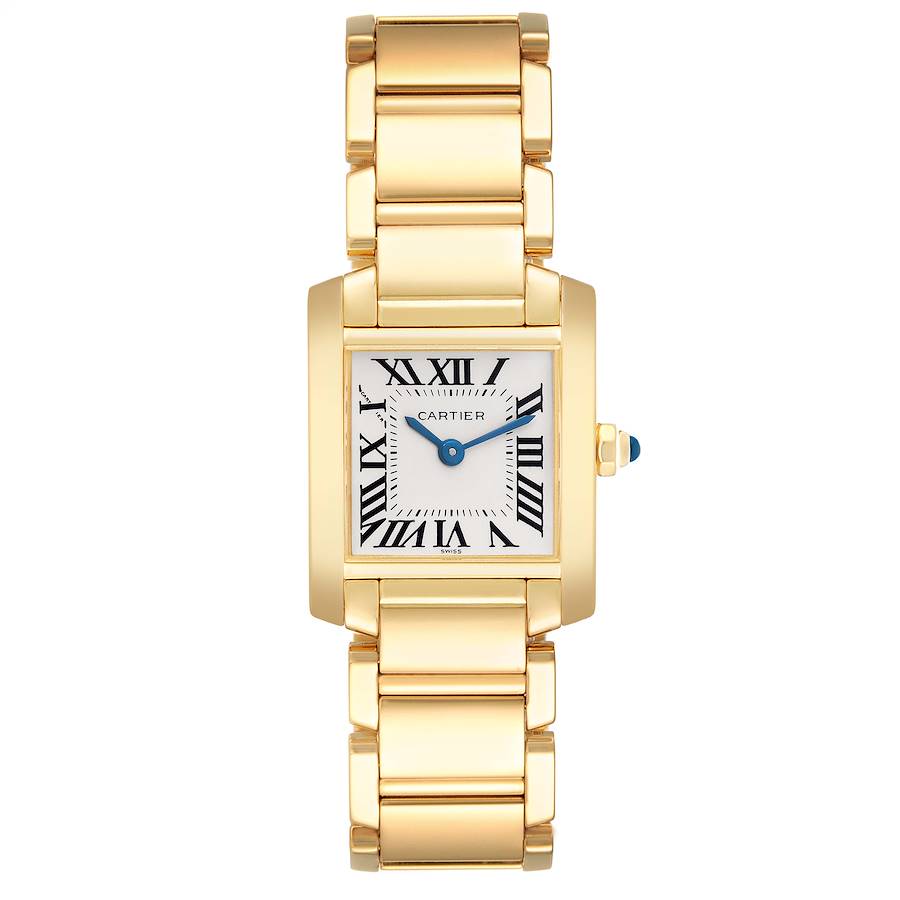 CARTIER TANK FRANCAISE SMALL YELLOW GOLD 1820|WHITE ROMAN | FULL GOLD |