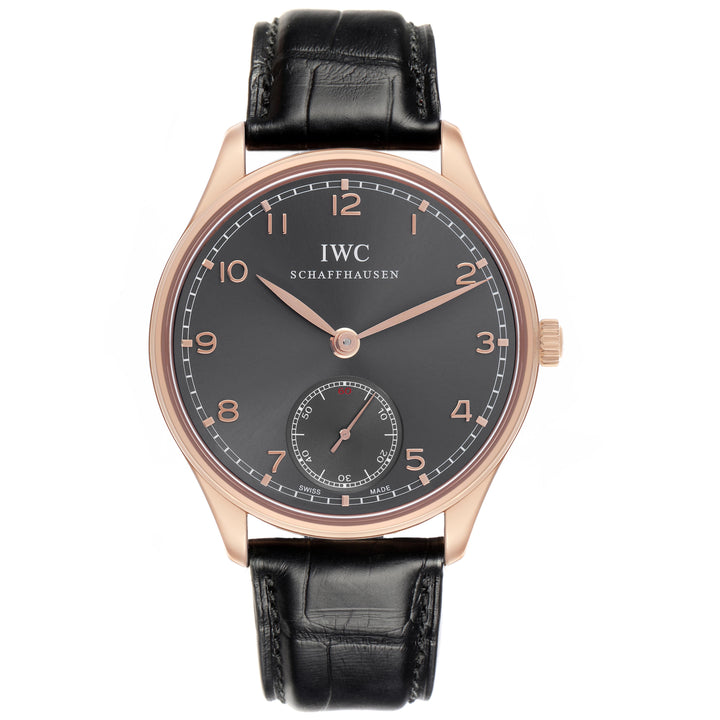 IWC ROSE GOLD IW545406 | GRAY DIAL | BLACK LEATHER BAND |