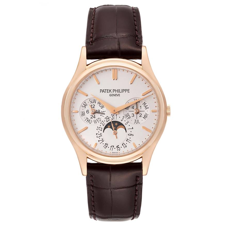 PATEK PHILIPPE PERPETUAL CALENDAR ROSE GOLD 37MM |WHITE DIAL | LEATHER BAND