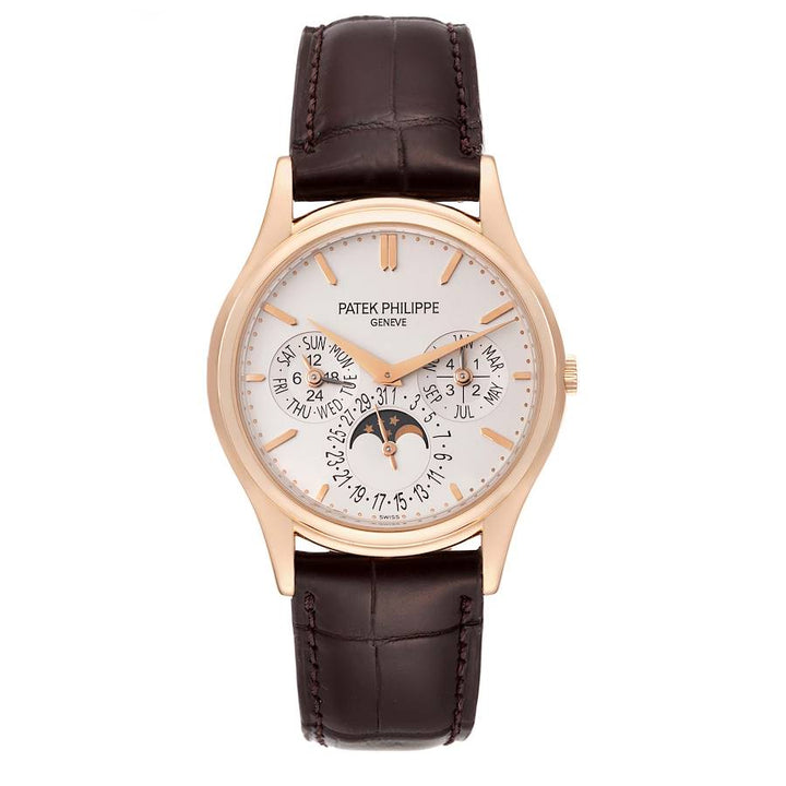 PATEK PHILIPPE PERPETUAL CALENDAR ROSE GOLD 37MM |WHITE DIAL | LEATHER BAND