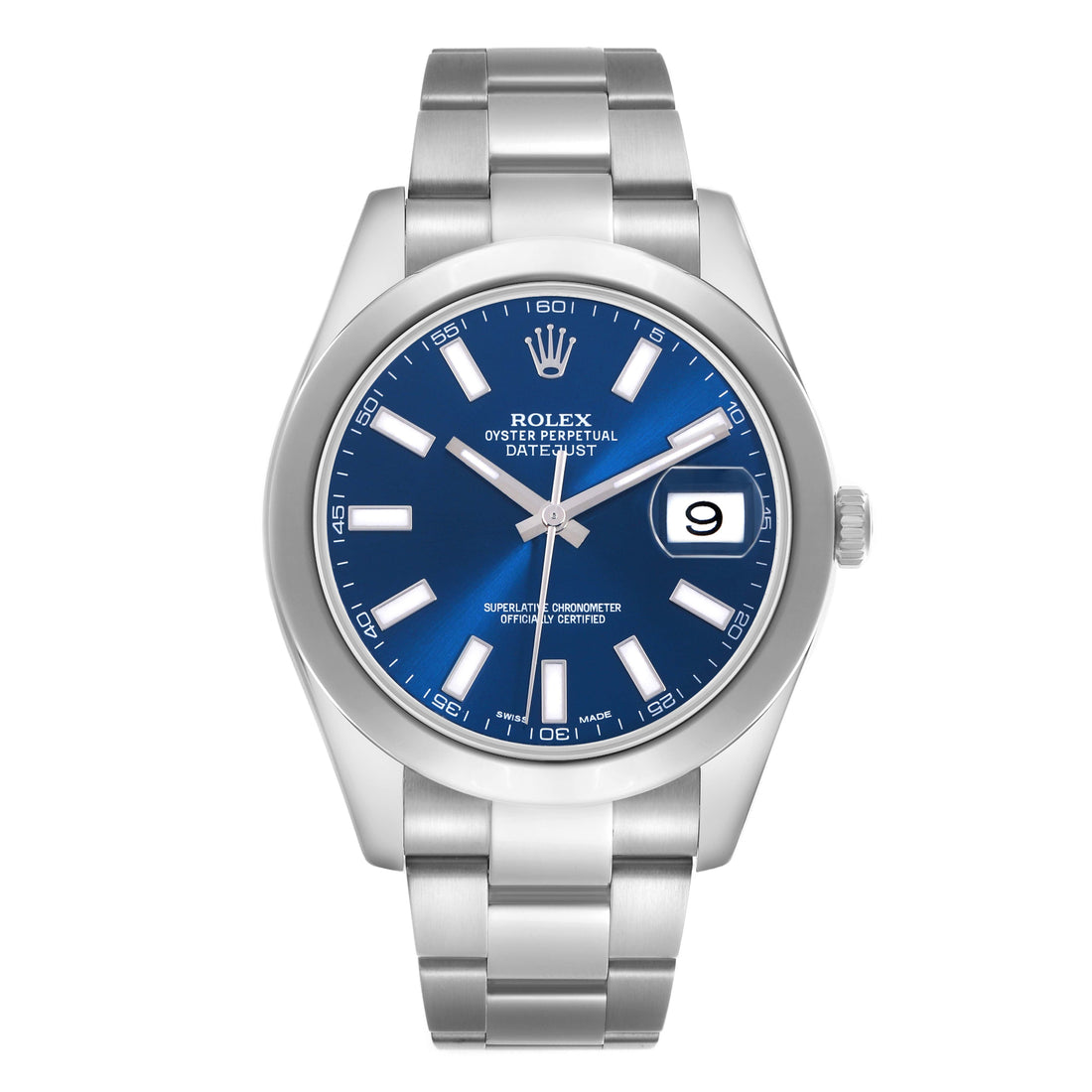 ROLEX DATEJUST 41MM STAINLESS STEEL 116300 | BLUE STICK | OYSTER BAND