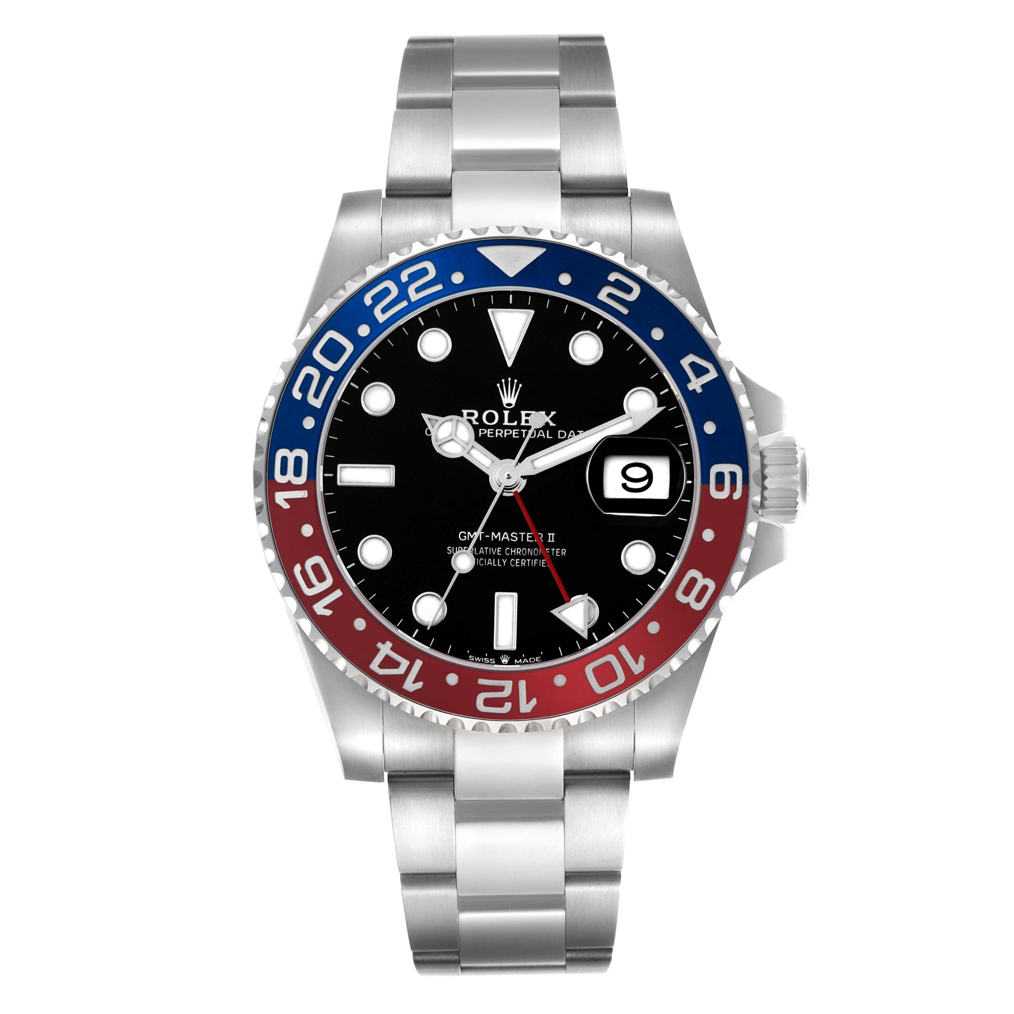 Rolex GMT master II Pepsi 40mm STAINLESS STEEL 126710BLRO Black Dial | Luminous Hour Markers| Ceramic Bezel / Oyster Band