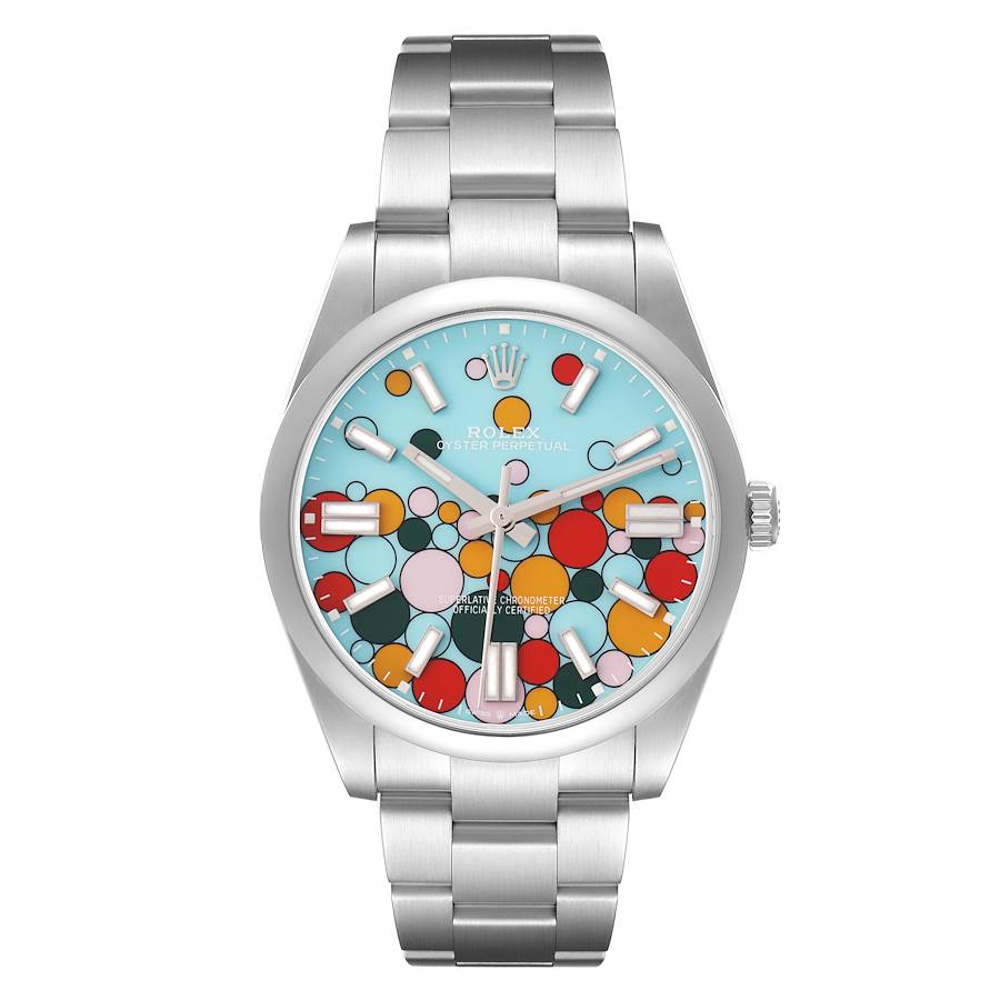 ROLEX OYSTER PERPETUAL 41MM CELEBRATION 124300 |CELEBRATION DIAL| SMOOTH BEZEL| OYSTER BEZEL