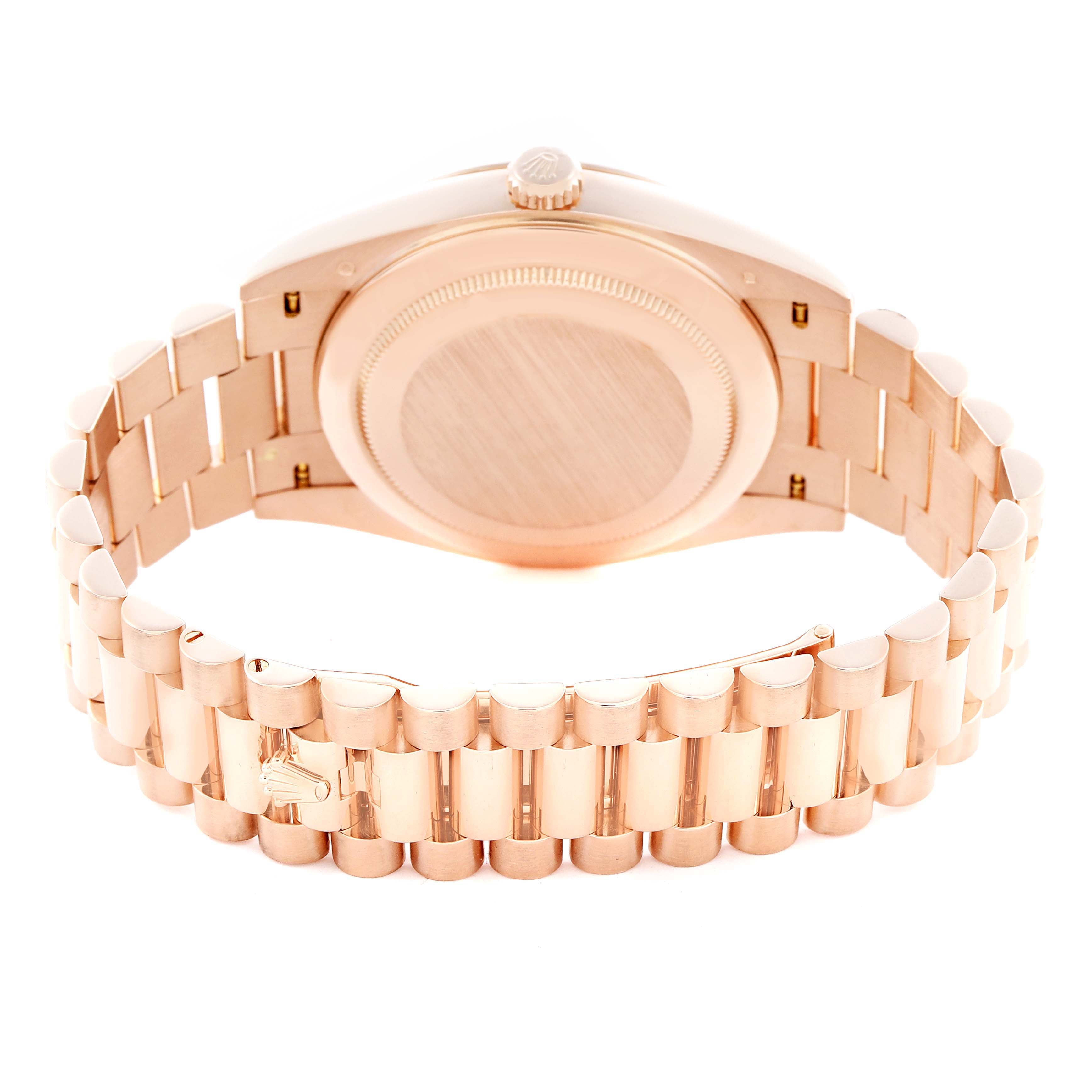 ROLEX DAY-DATE 40MM ROSE GOLD 228235 | SUNDUST DIAMOND DIAL | FLUTED BEZEL| PRESIDENT BAND |