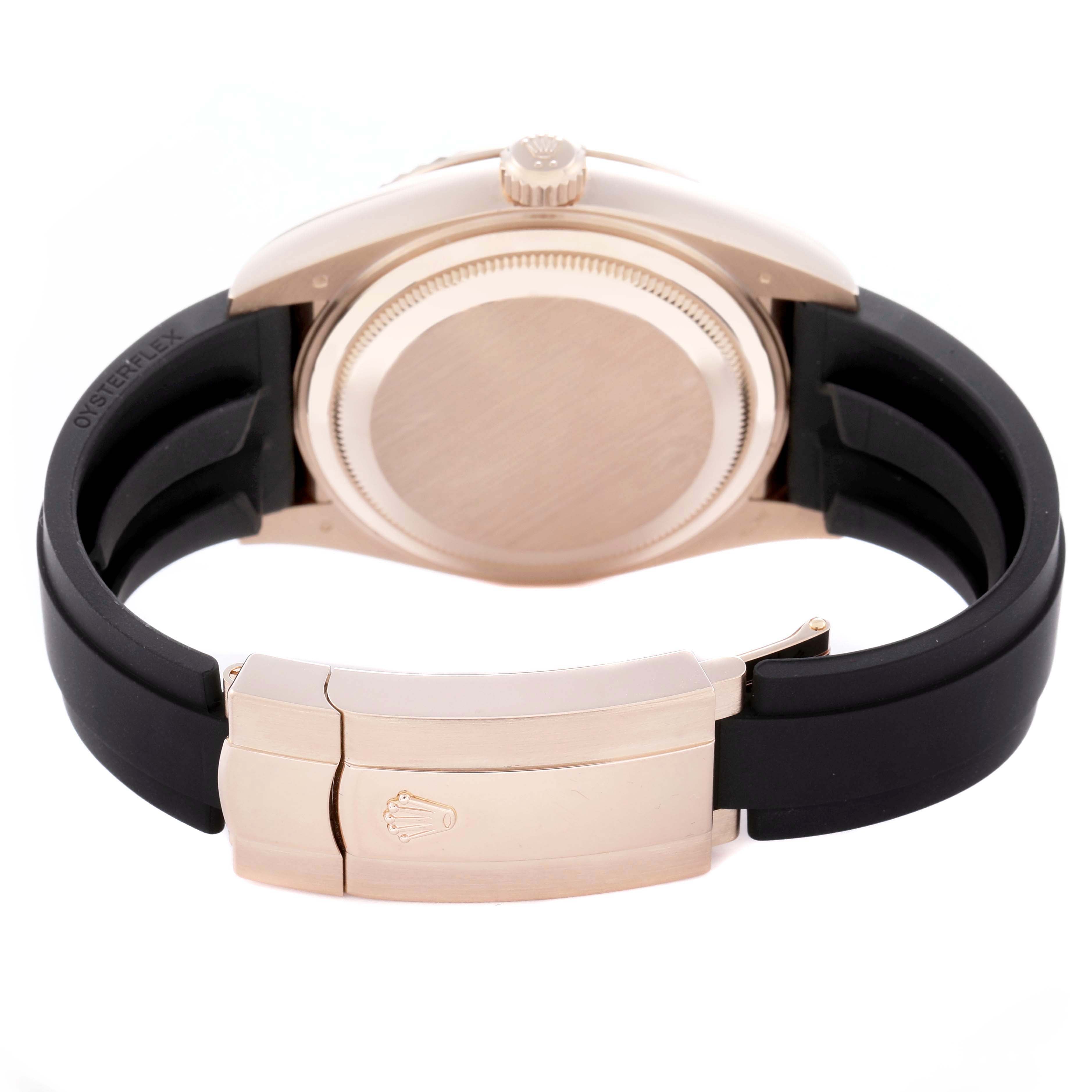 ROLEX SKYDWELLER OYSTERFLEX ROSE GOLD 42MM 326235|GRAY STICK DIAL|FLUTED BEZEL| OYSTERFLEX