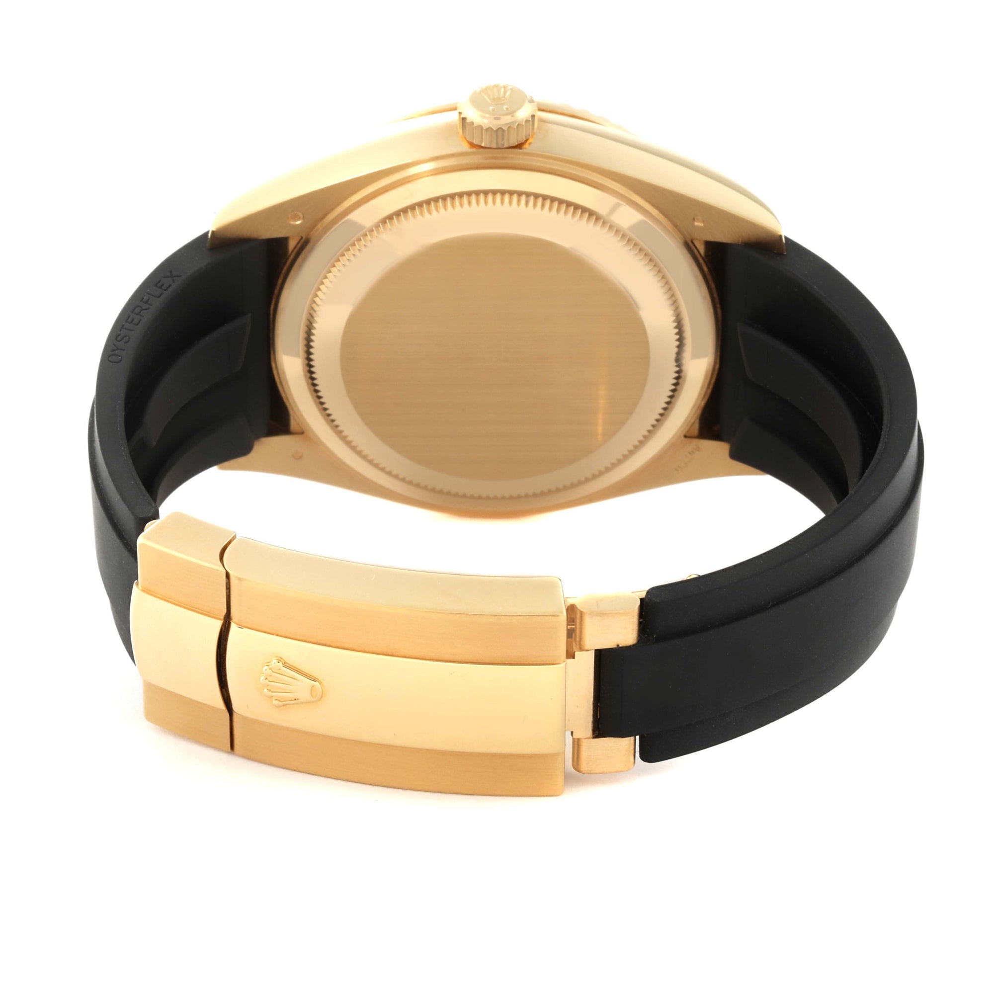 ROLEX SKYDWELLER OYSTERFLEX YELLOW GOLD 326238 |BLACK STICK DIAL |FLUTED BEZEL | OYSTERFLEX