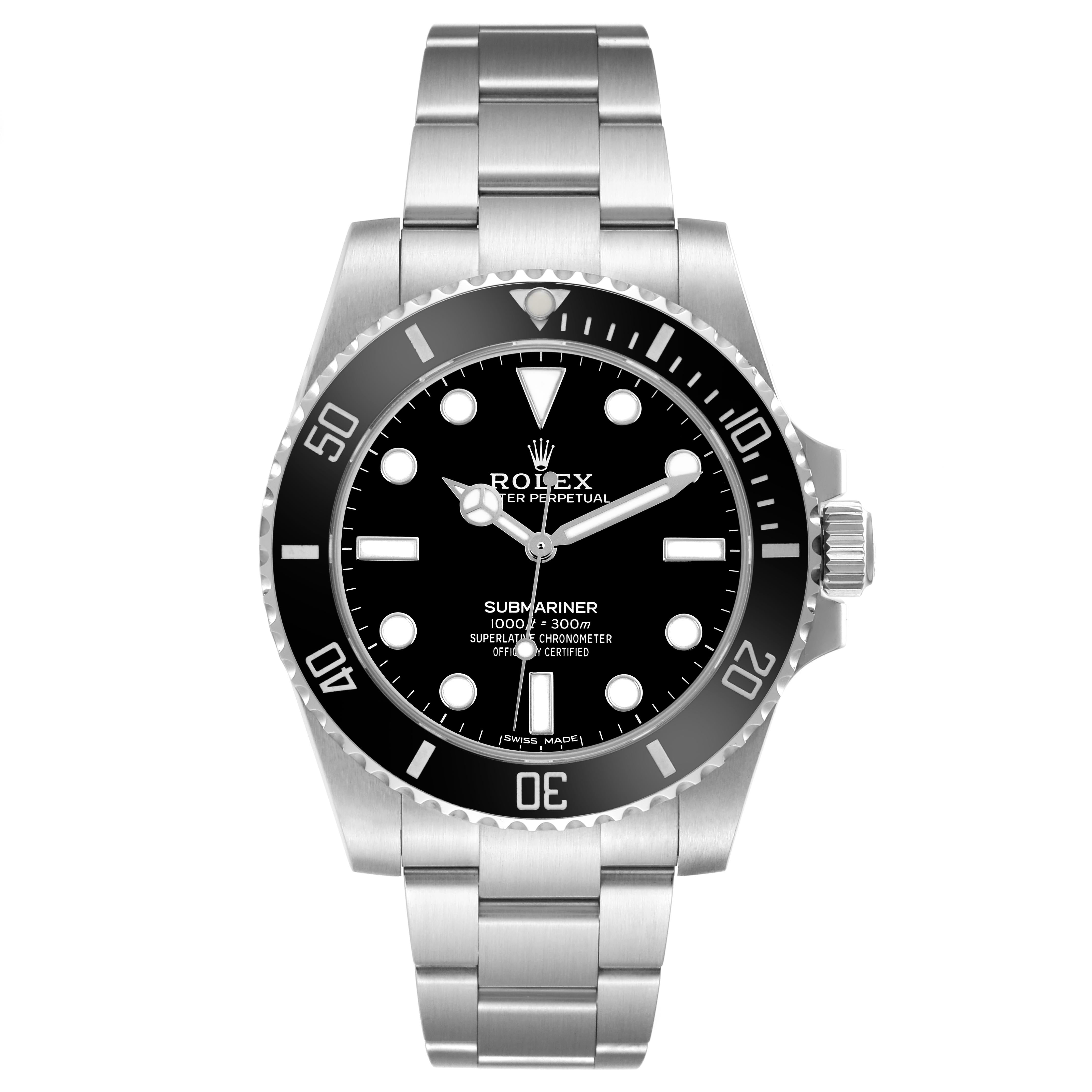 ROLEX SUBMARINER NO DATE 40MM STAINLESS STEEL 114060 | BLACK CERAMIC BEZEL | BLACK DIAL | OYSTER BAND