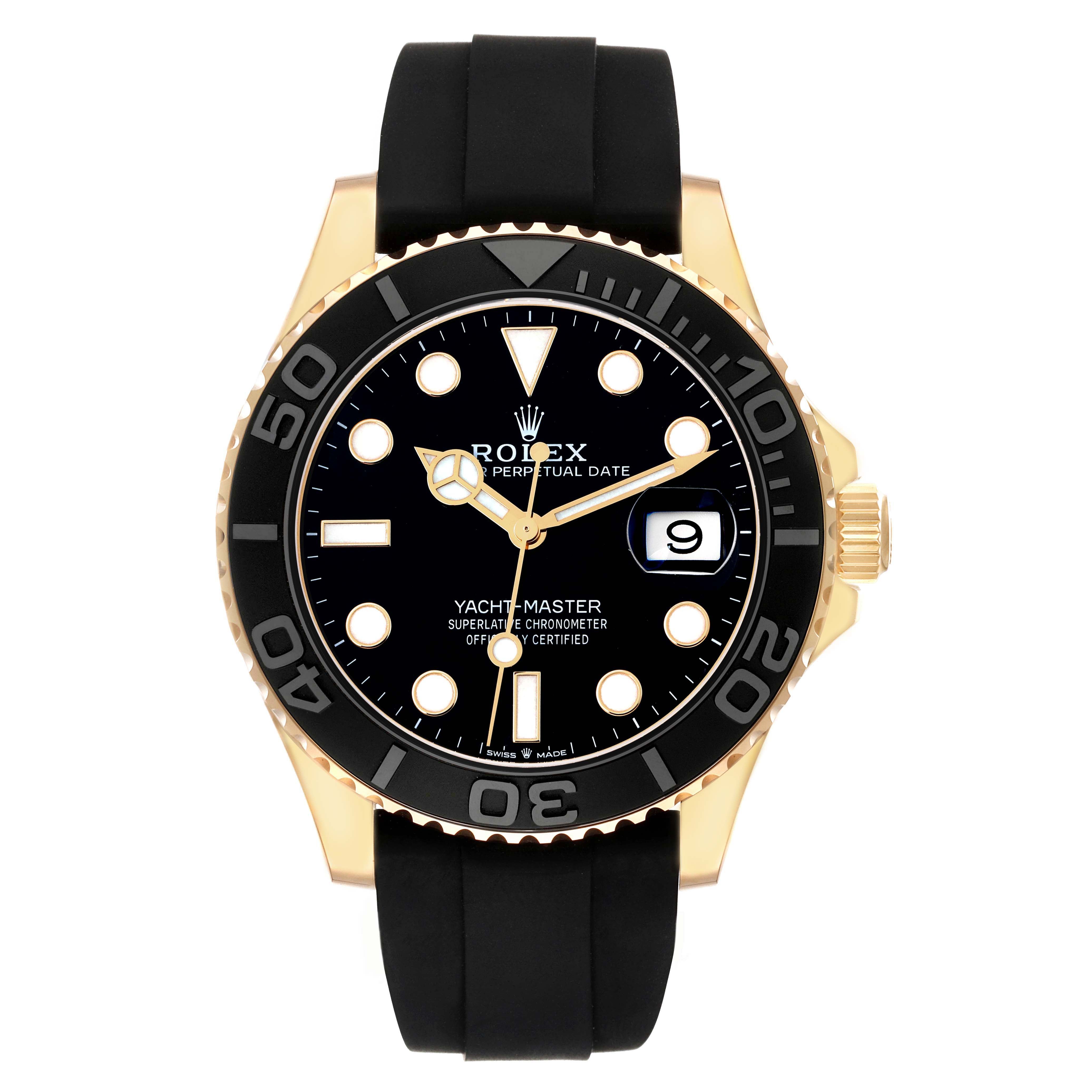 ROLEX YACHT-MASTER 42MM YELLOW GOLD | BLACK DIAL | OYSTER FLEX|