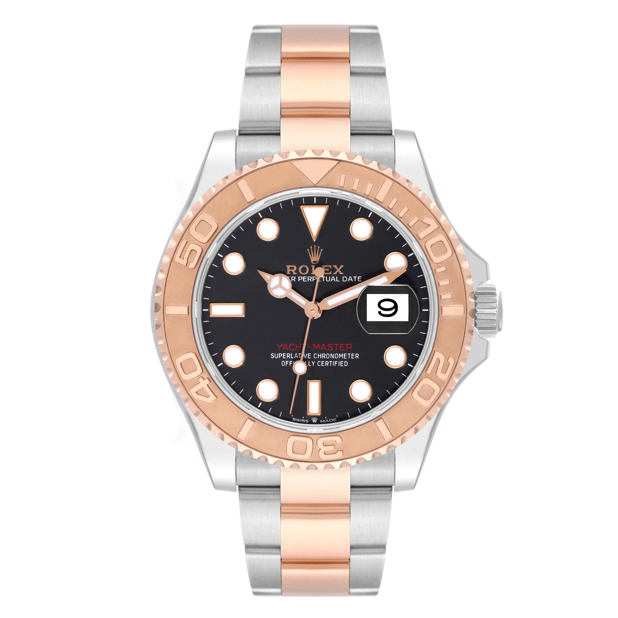 ROLEX YACHT-MASTER 40MM STAINLESS STEEL& ROSE GOLD 126621| BLACK DIAL | OYSTER