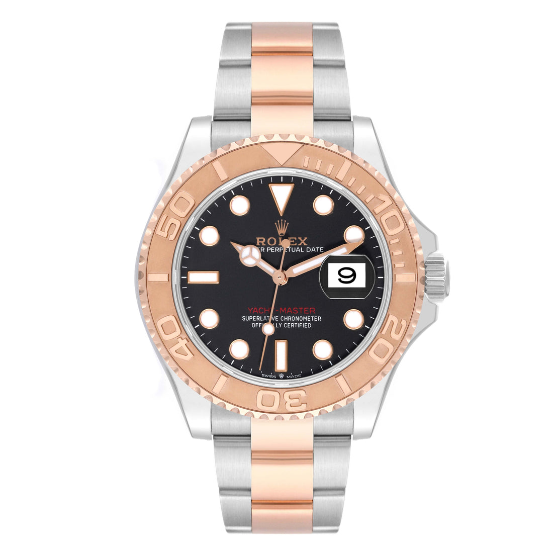 ROLEX YACHT-MASTER 40MM STAINLESS STEEL& ROSE GOLD 126621| BLACK DIAL | OYSTER