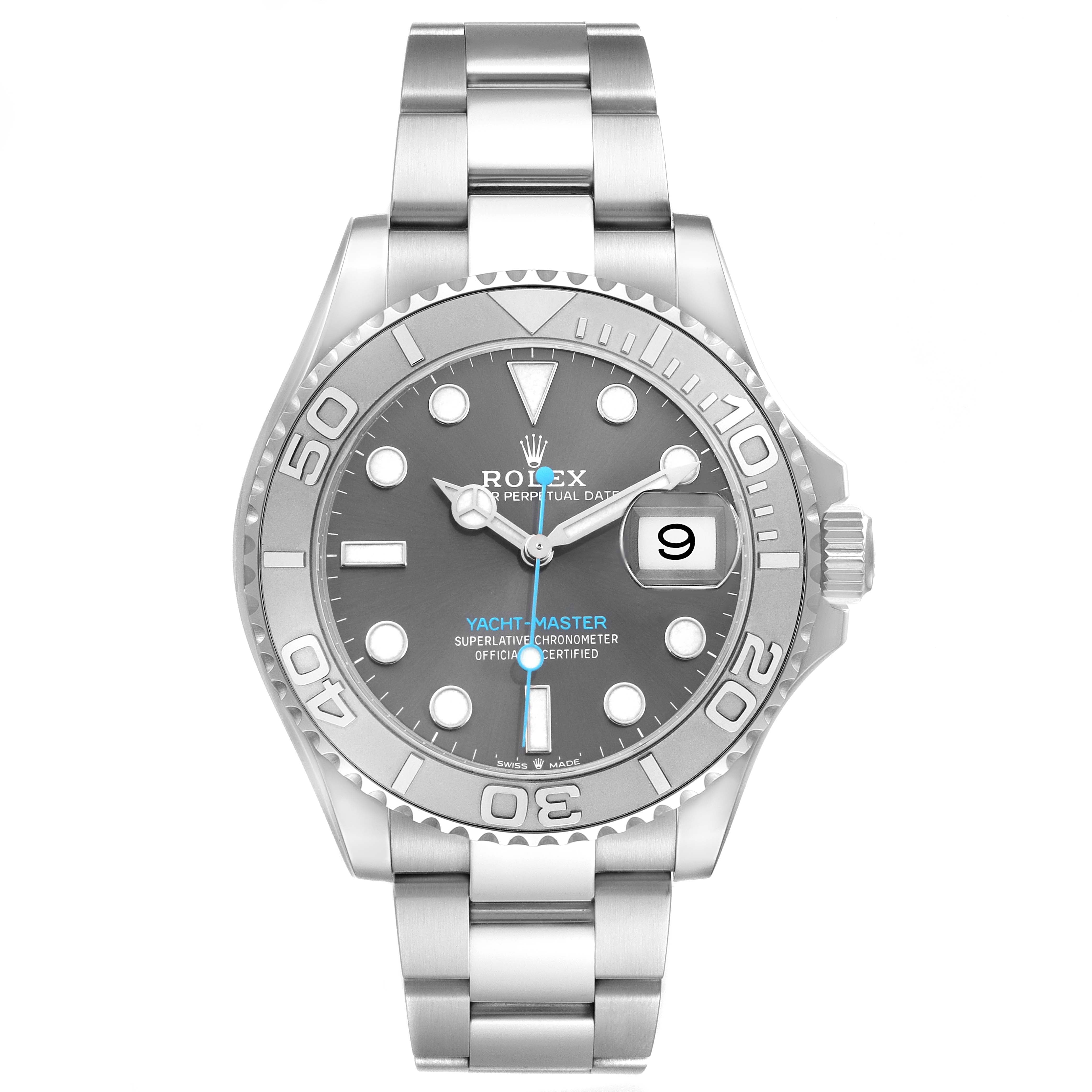 ROLEX YACHT-MASTER 40MM STAINLESS STEEL 126622 | PLATNIUM BEZEL | SLATE DIAL | OYSTER BAND |