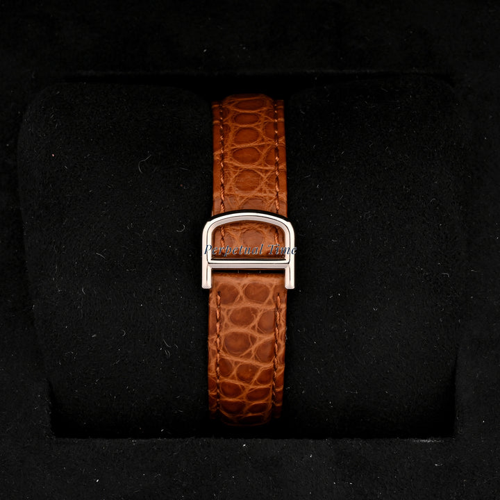 Cartier Tank Basculante White Arabic Dial on Brown Leather wa202751