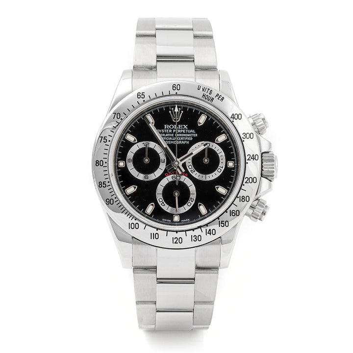 Rolex Daytona Stainless Steel Black Dial on Oyster 116520 Card 2009