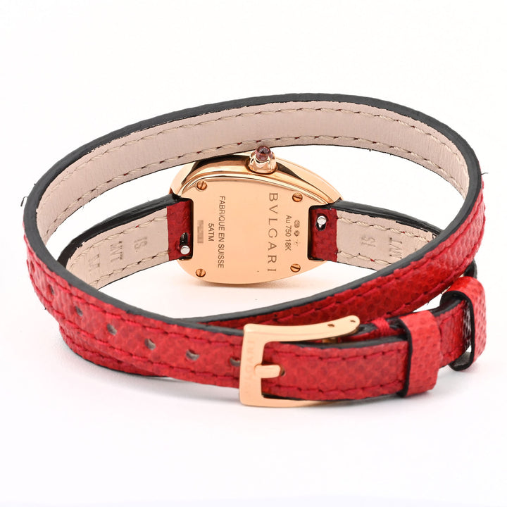 Bvlgari Serpenti Rose Gold Red Stick Dial on Red Leather Band SPP27C9PGDL Papers